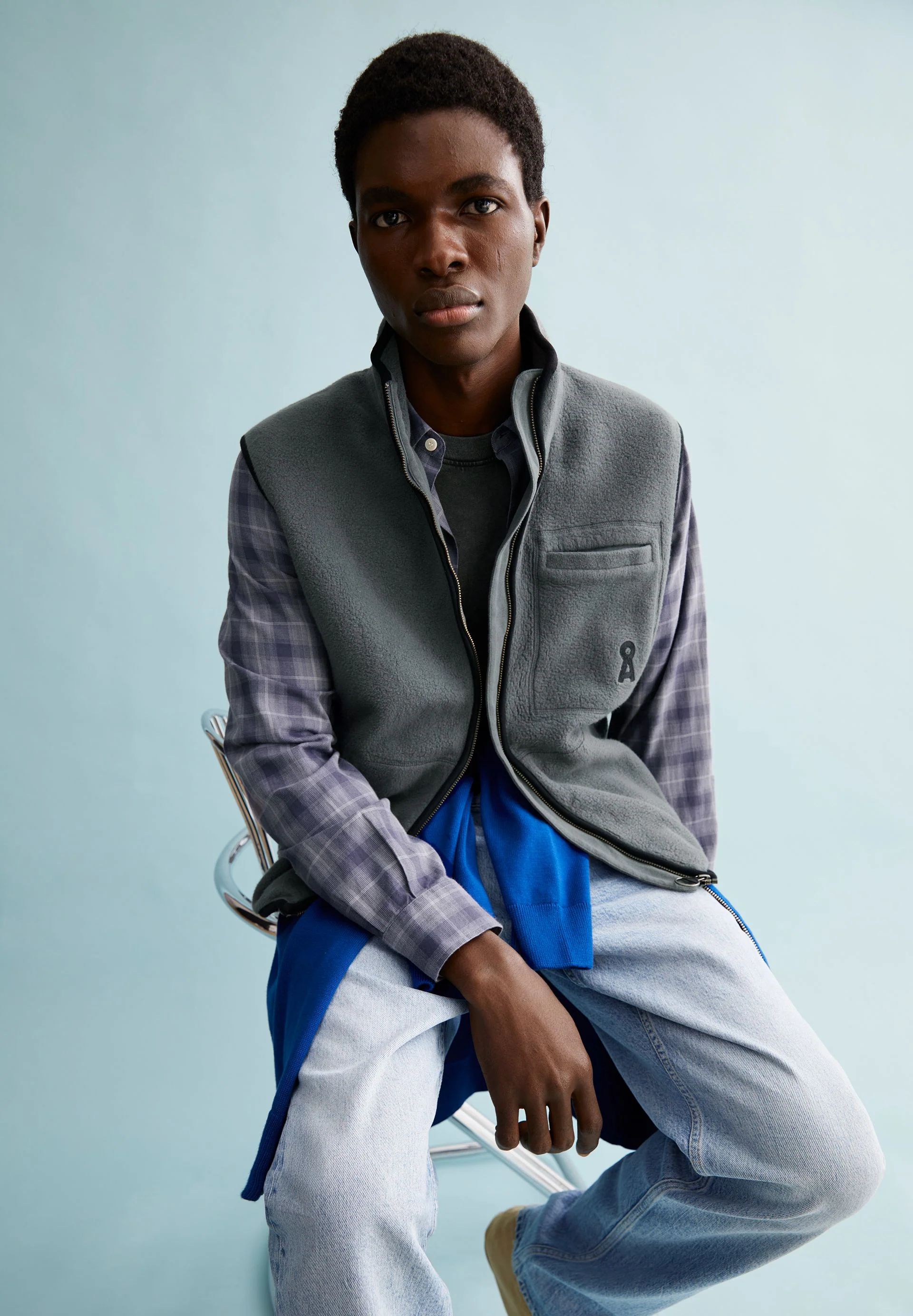 AABLEO FLEECE VEST | space steel - Image 4