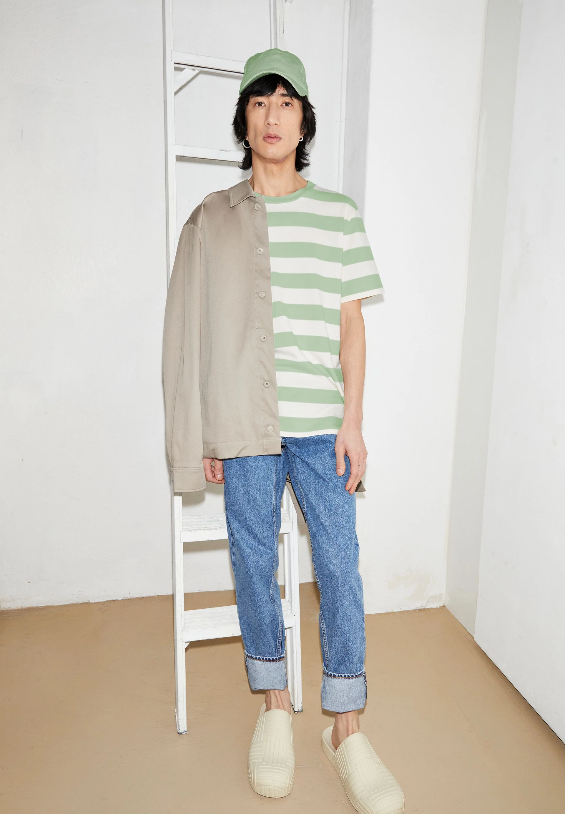 AADONI BOLD STRIPES | smith green-oatmilk - Image 4