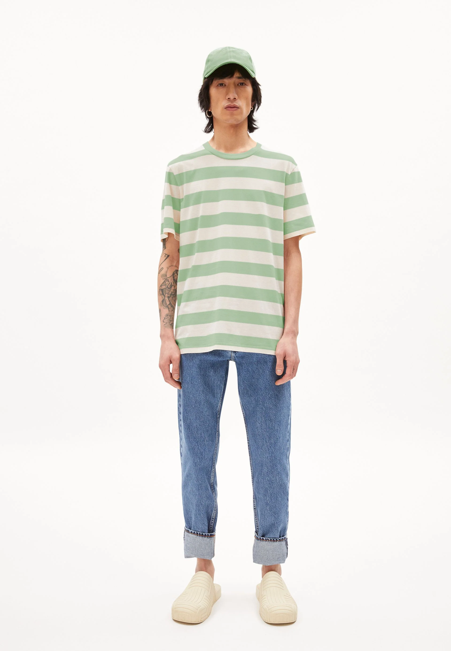 AADONI BOLD STRIPES | smith green-oatmilk - Image 5