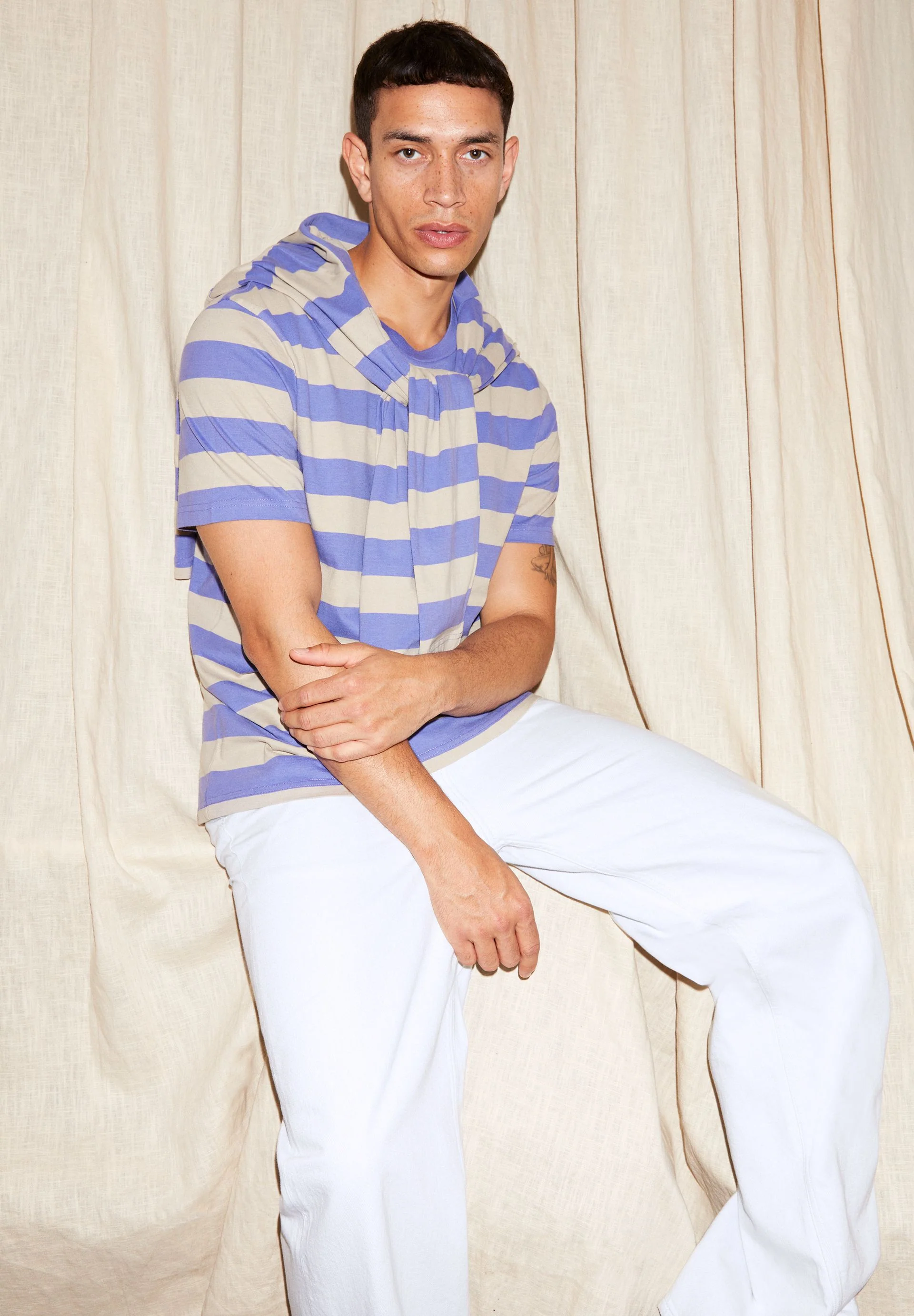 AADONI BOLD STRIPES | vibrant violet-sand stone - Image 4