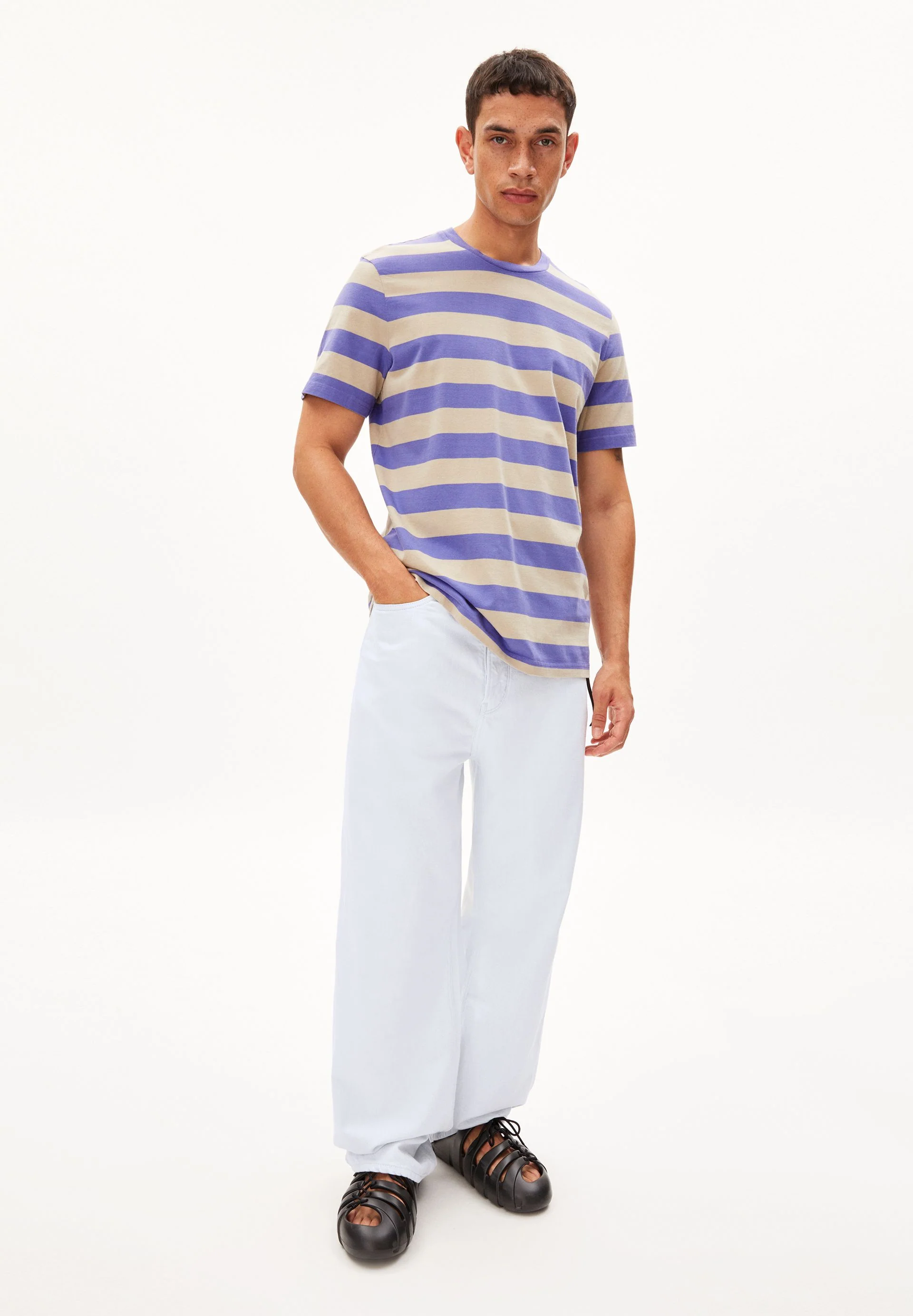 AADONI BOLD STRIPES | vibrant violet-sand stone - Image 5
