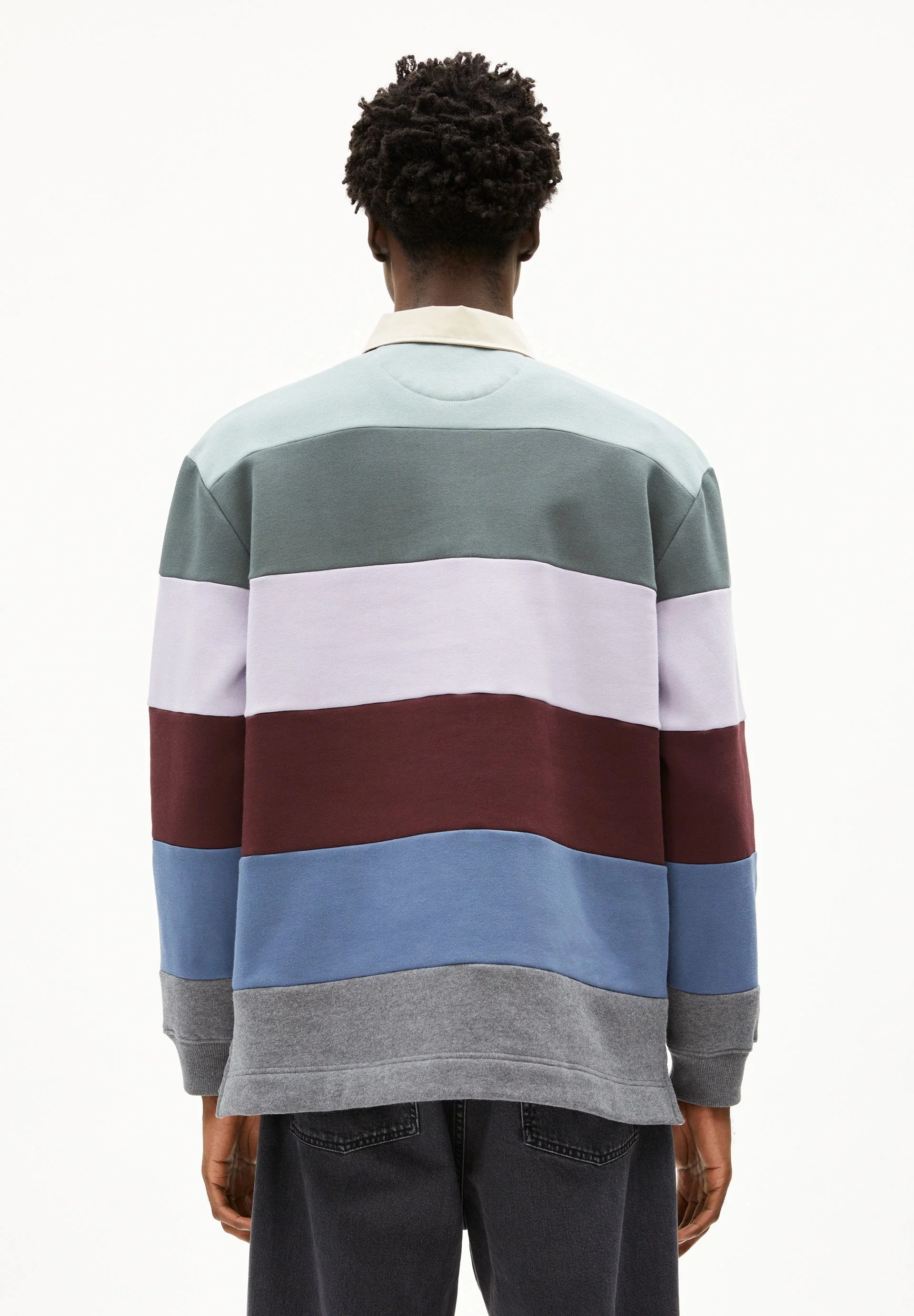AADRU LS RUGBY FLEECE SWEATSHIRT | mystic swamp-steel melange - Image 2