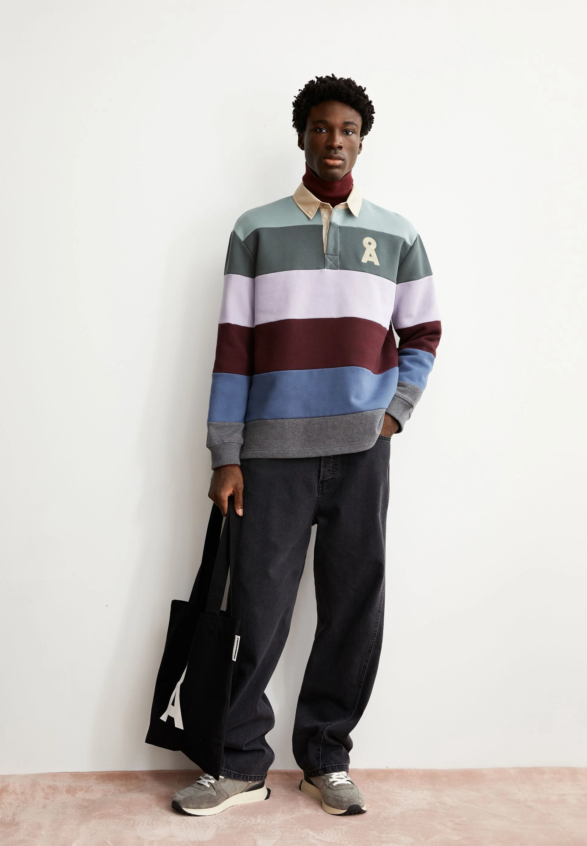 AADRU LS RUGBY FLEECE SWEATSHIRT | mystic swamp-steel melange - Image 4