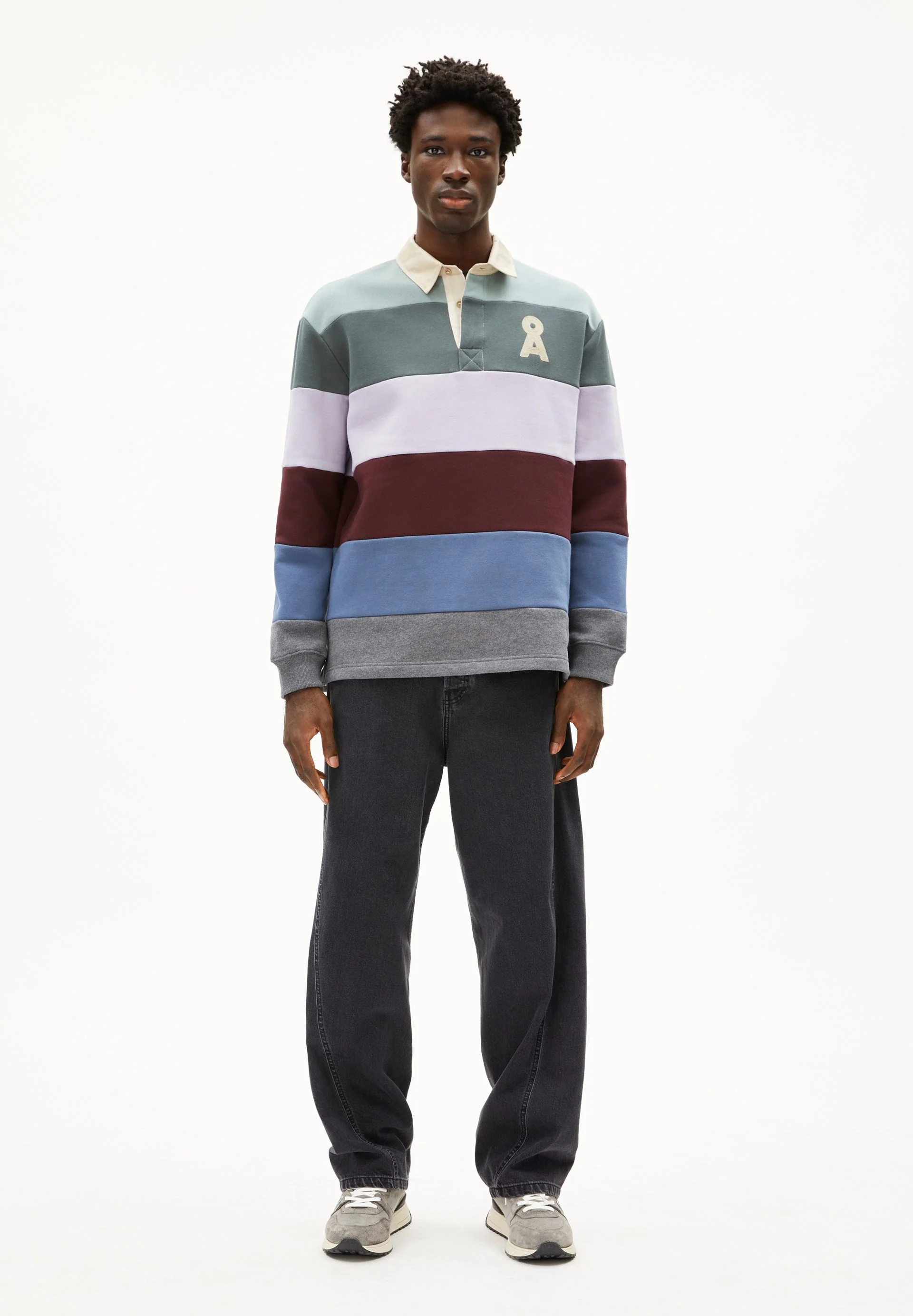 AADRU LS RUGBY FLEECE SWEATSHIRT | mystic swamp-steel melange - Image 5