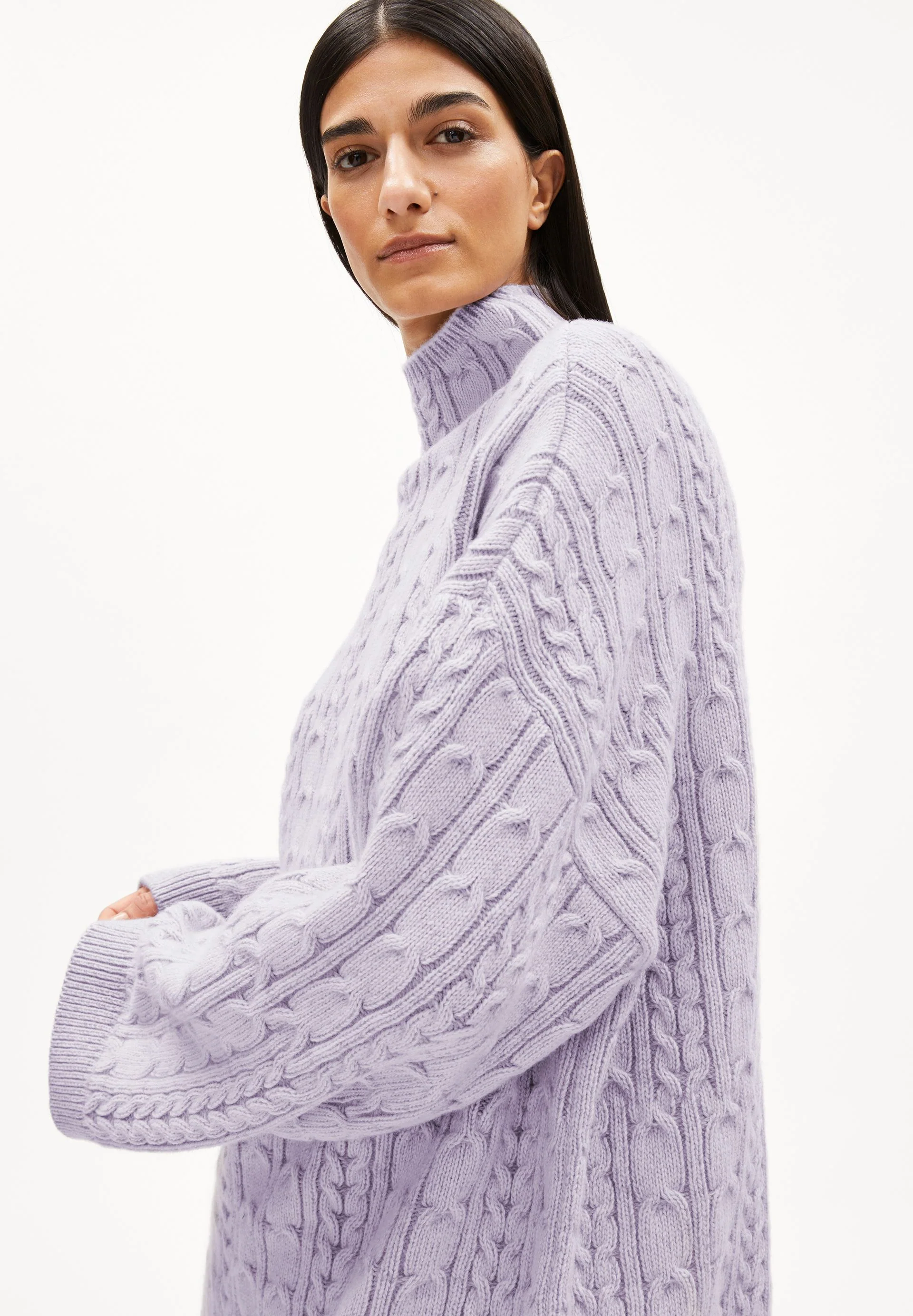AAORI VANISE STRICKPULLOVER | oatmilk-frozen lavender - Image 3