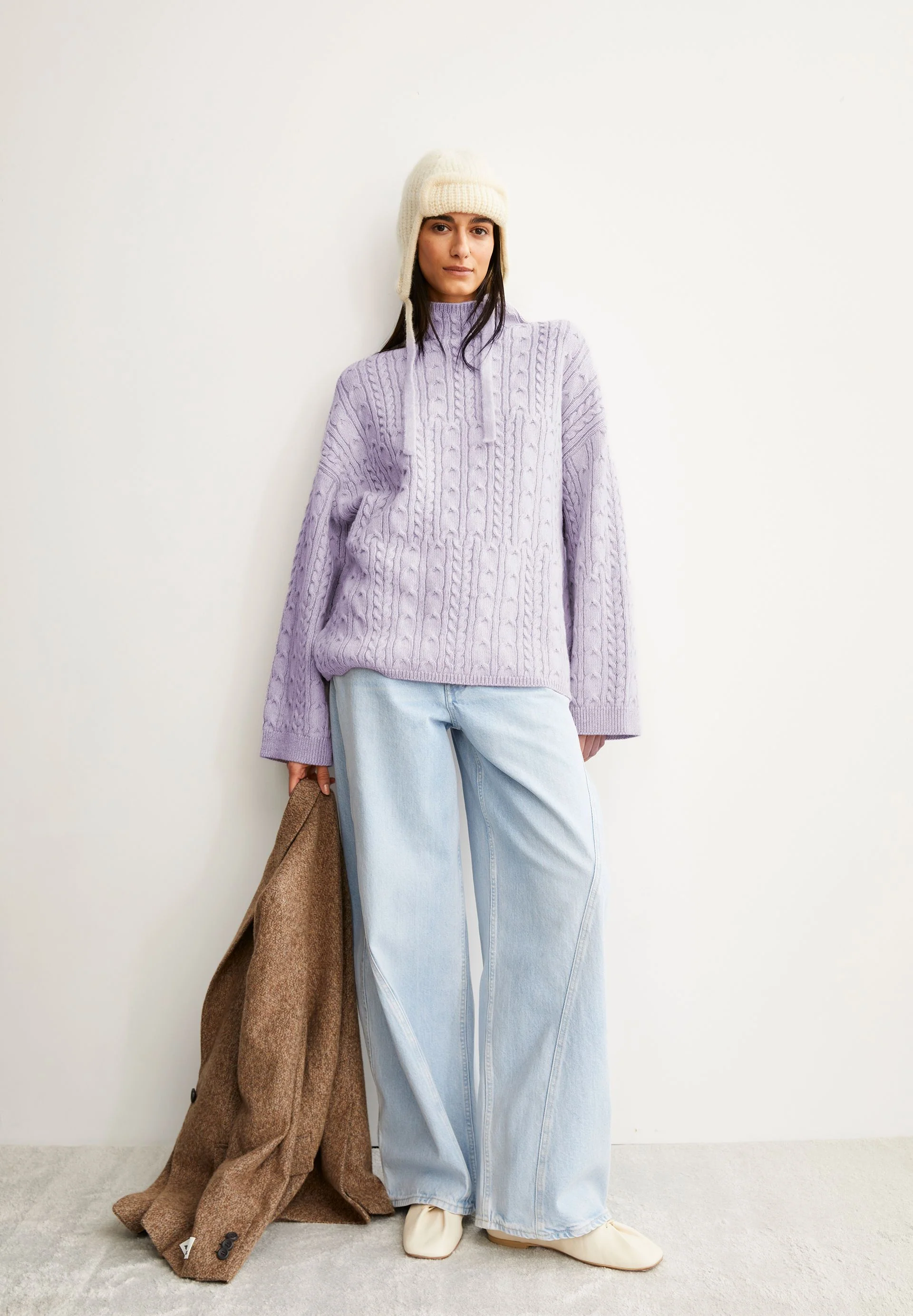 AAORI VANISE STRICKPULLOVER | oatmilk-frozen lavender - Image 4