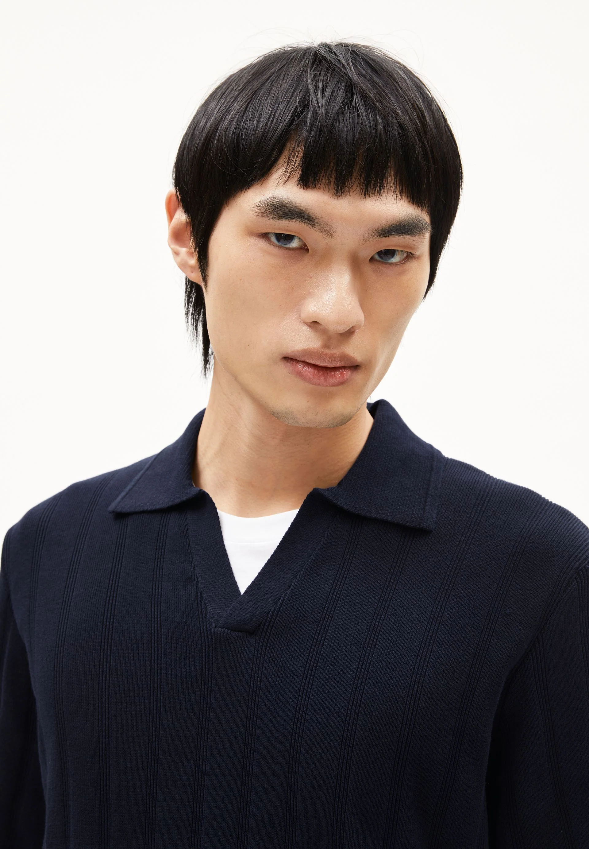 AARVEN STRICKPOLOSHIRT | night sky - Image 3