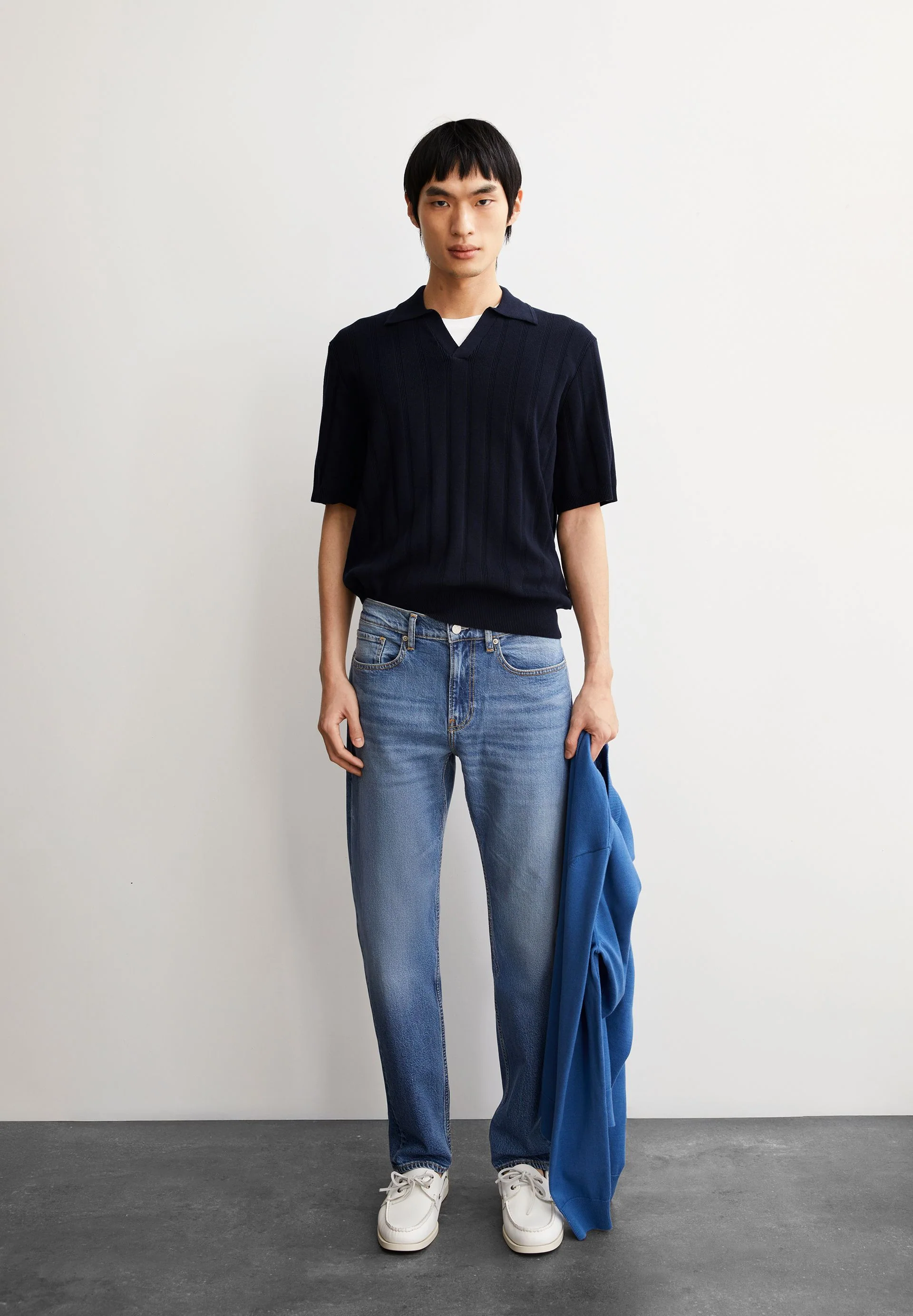 AARVEN STRICKPOLOSHIRT | night sky - Image 4