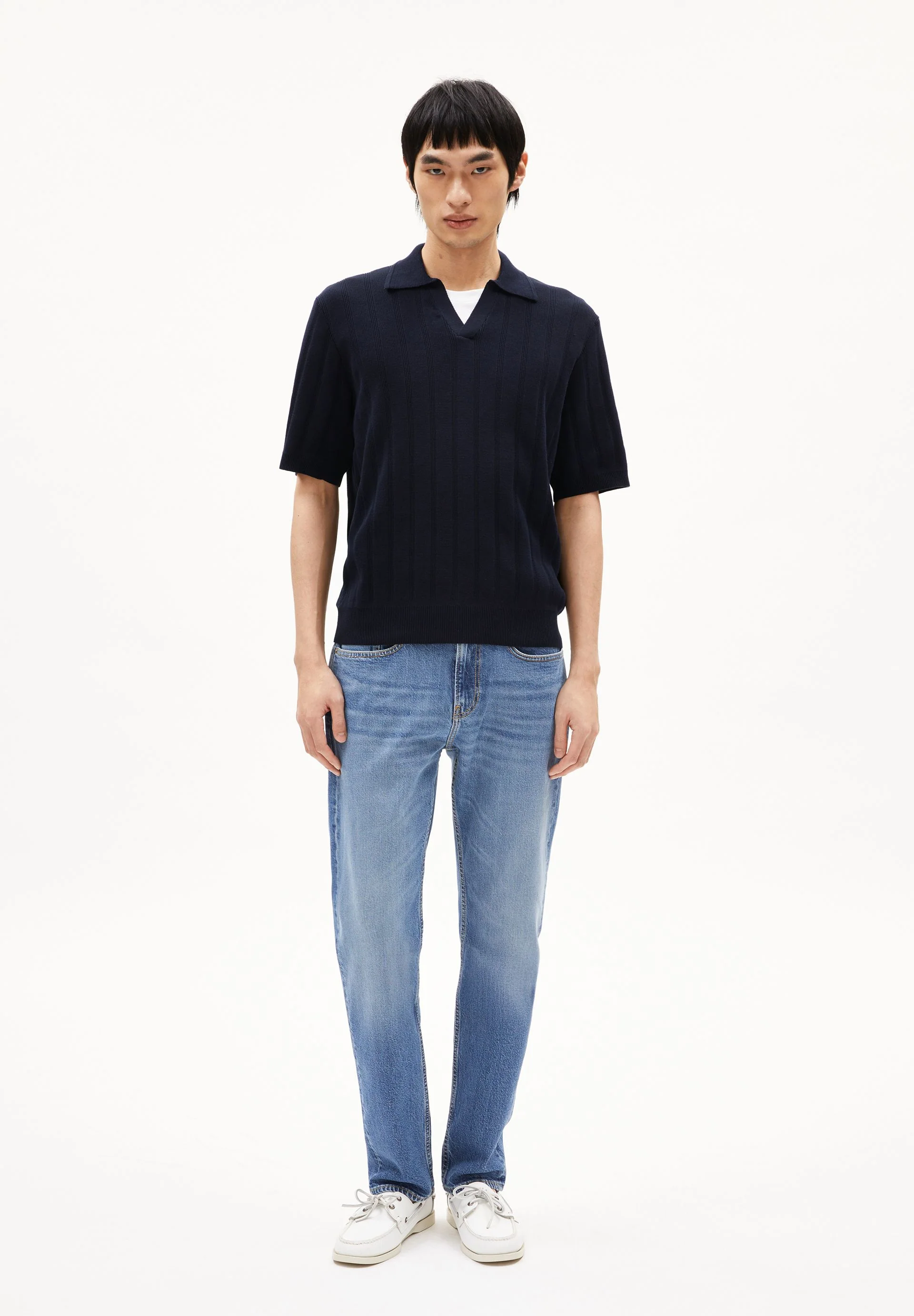 AARVEN STRICKPOLOSHIRT | night sky - Image 5