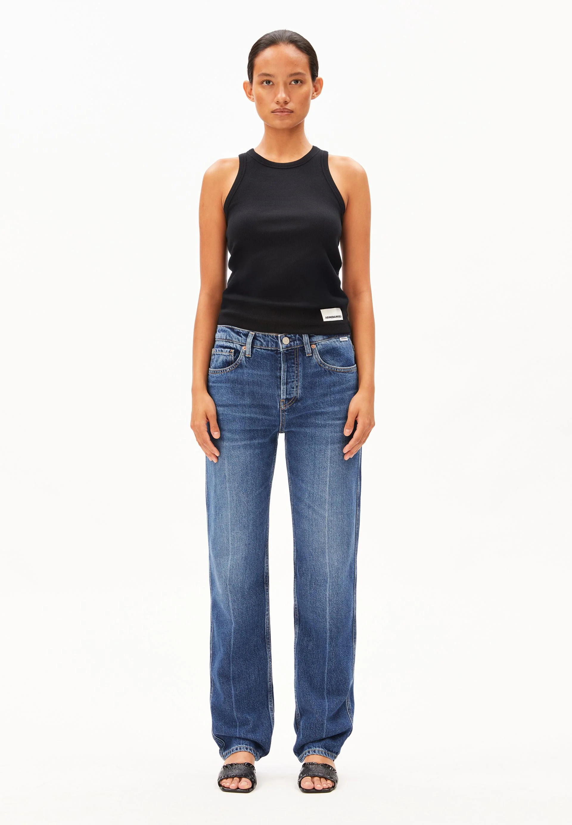 AAVELINE MID WAIST STRAIGHT JEANS | fade - Image 5