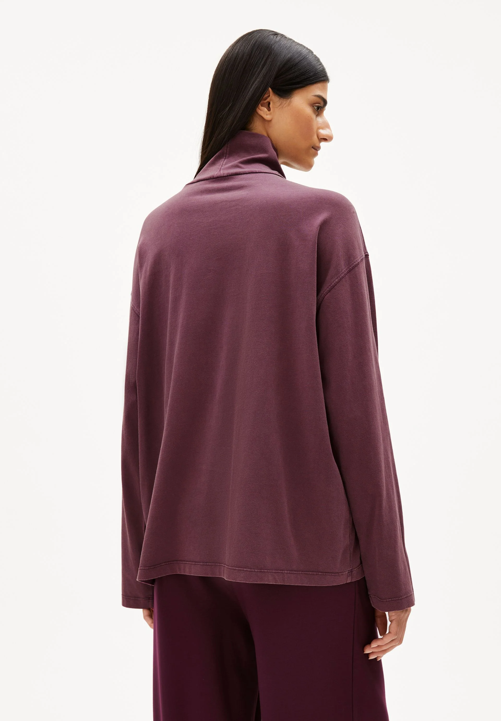 AIDINAA GMT DYE LANGARMSHIRT | dark cranberry - Image 2