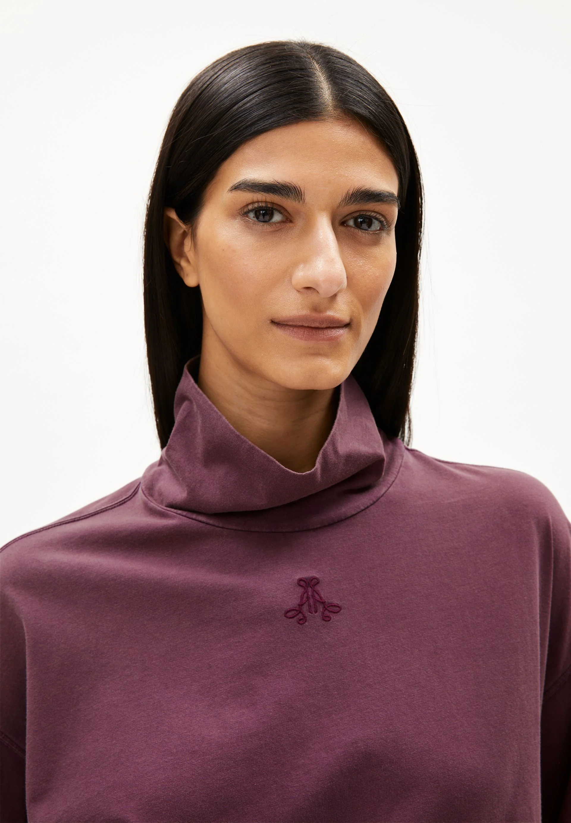 AIDINAA GMT DYE LANGARMSHIRT | dark cranberry - Image 3