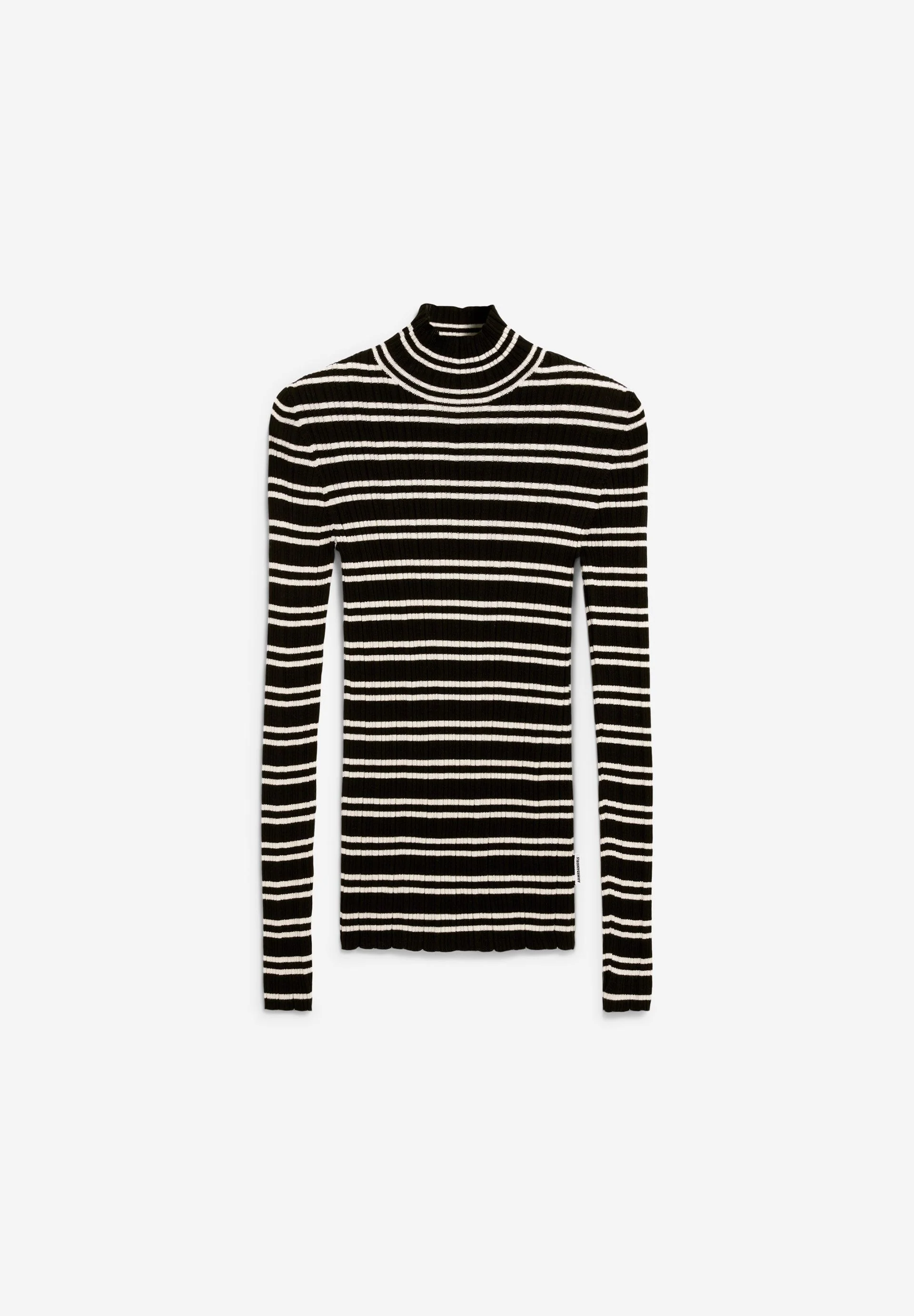 ALAANIA CHIFFRON STR STRICKPULLOVER | black-oatmilk - Image 6