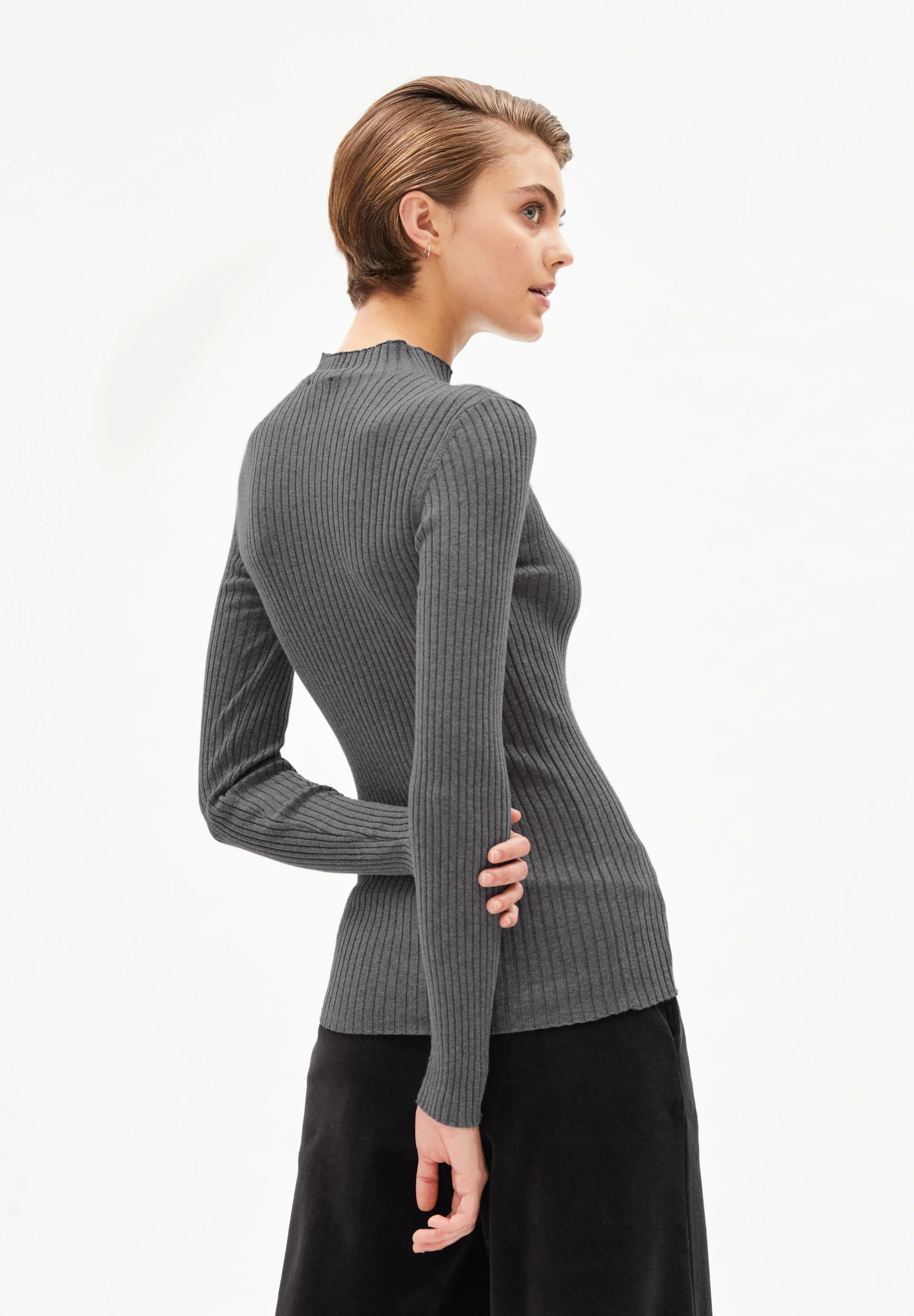ALAANIA STRICKPULLOVER | mid grey melange - Image 2