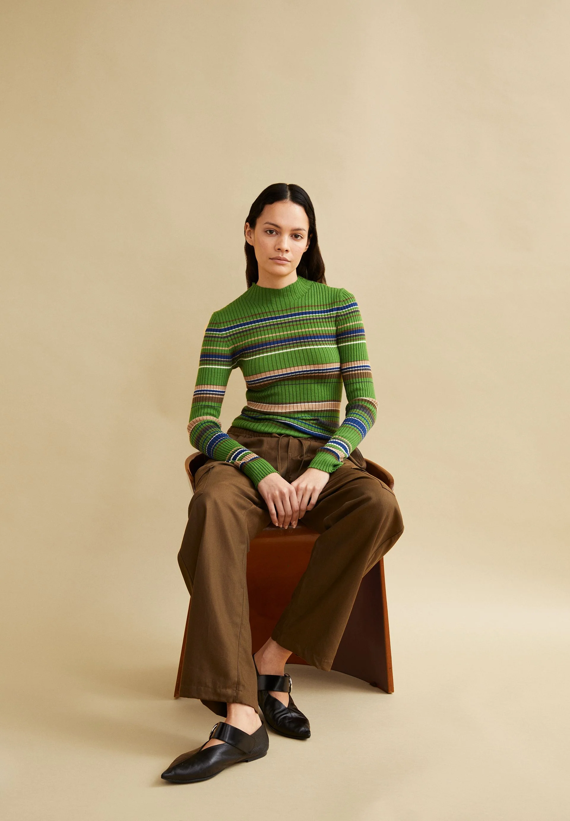 ALAANIA NEW STRIPES | ivy green-cinnamon dust - Image 4