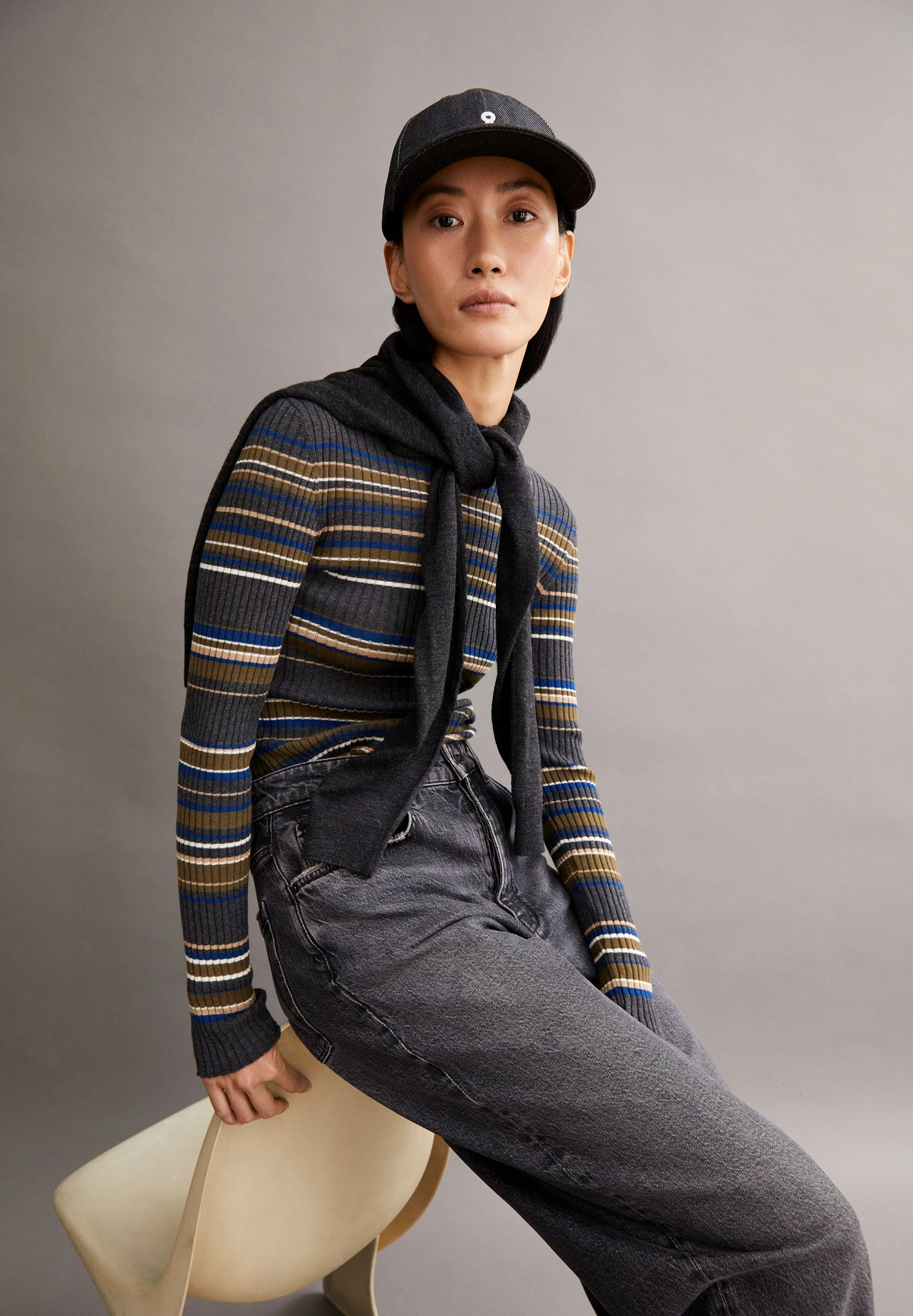 ALAANIA NEW STRIPES | steel melange-faded indigo - Image 4