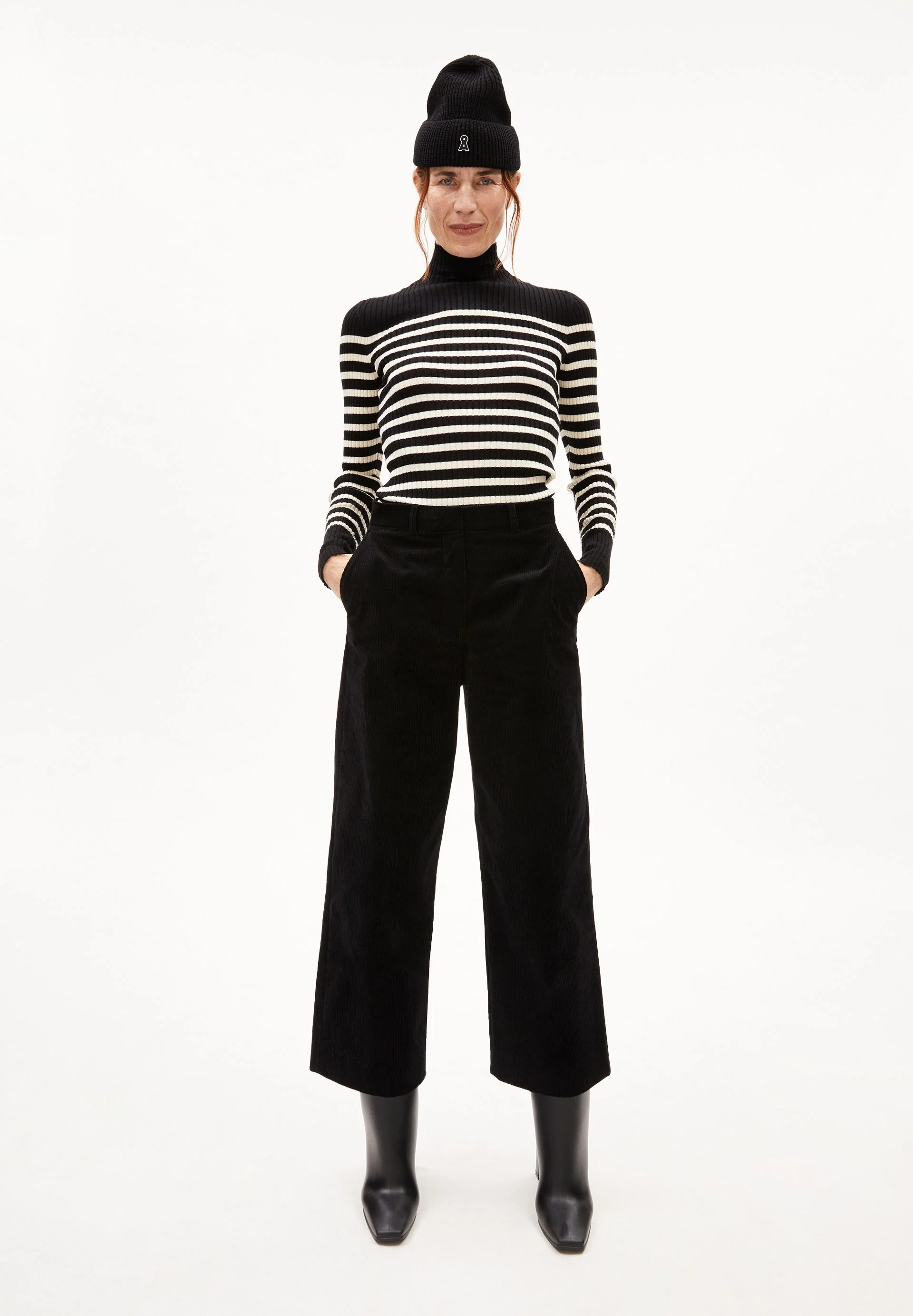 ALAANIA PLACED STRIPES | black-oatmilk - Image 5