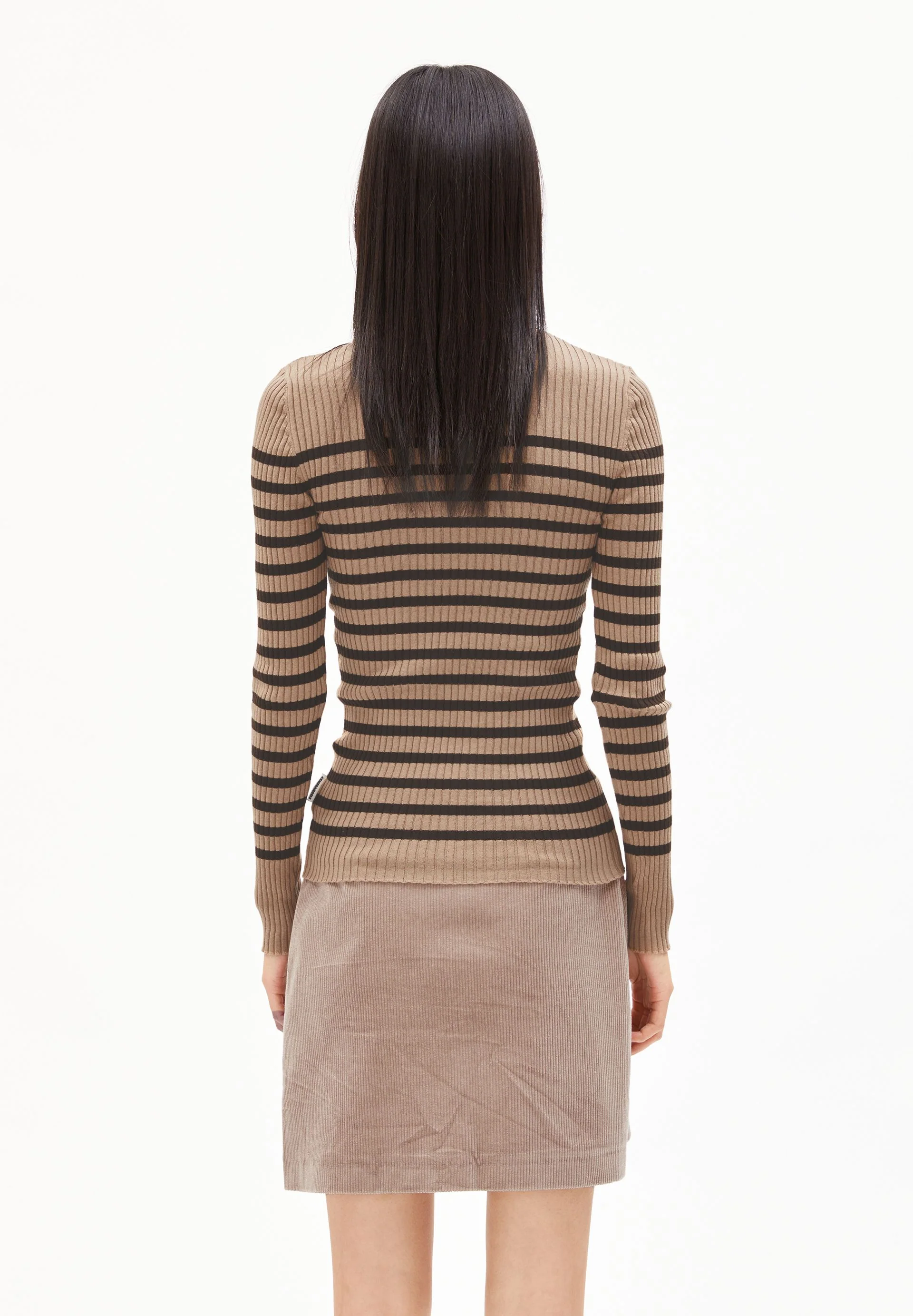 ALAANIA PLACED STRIPES | cinnamon dust-coffee - Image 2