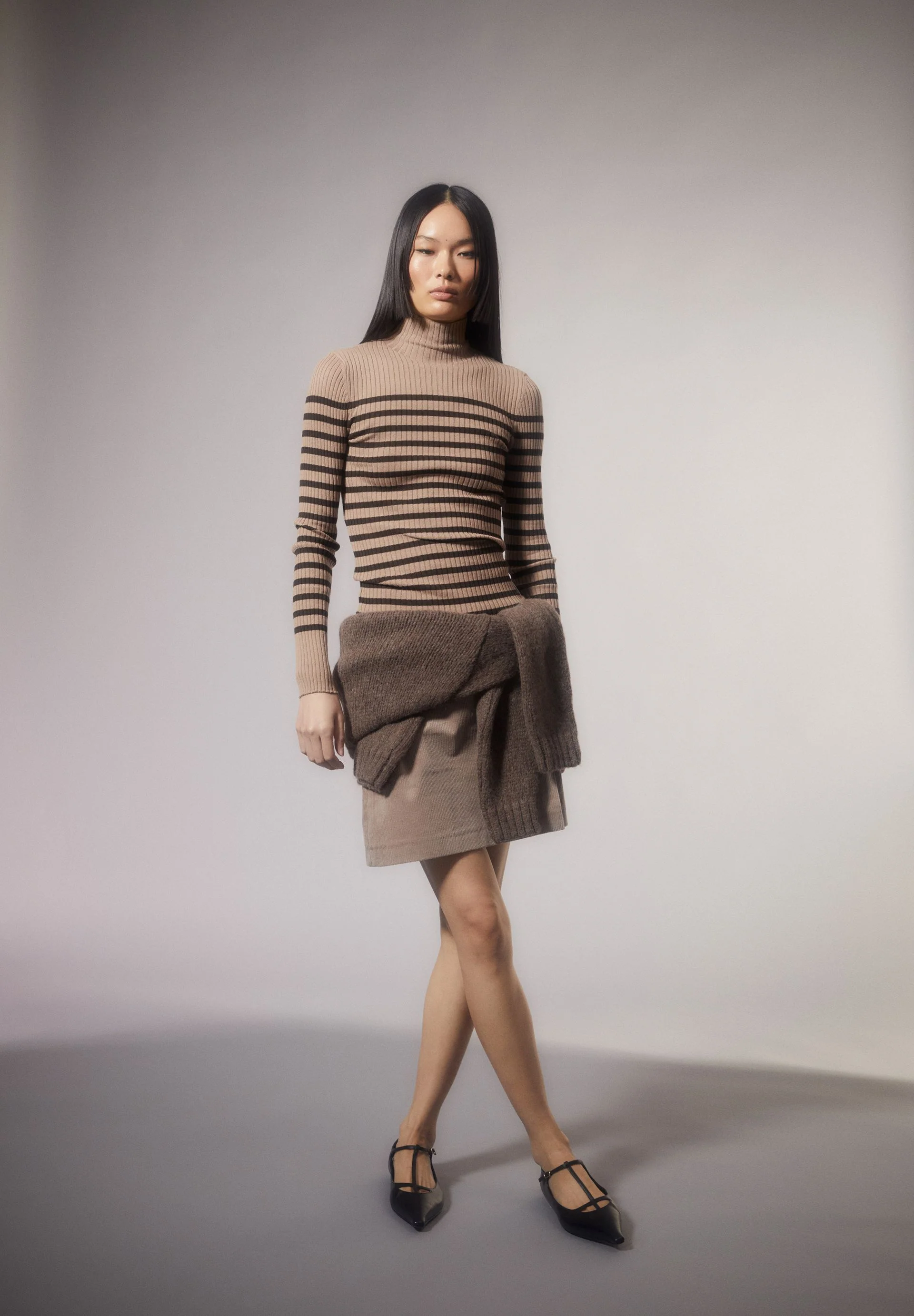 ALAANIA PLACED STRIPES | cinnamon dust-coffee - Image 4