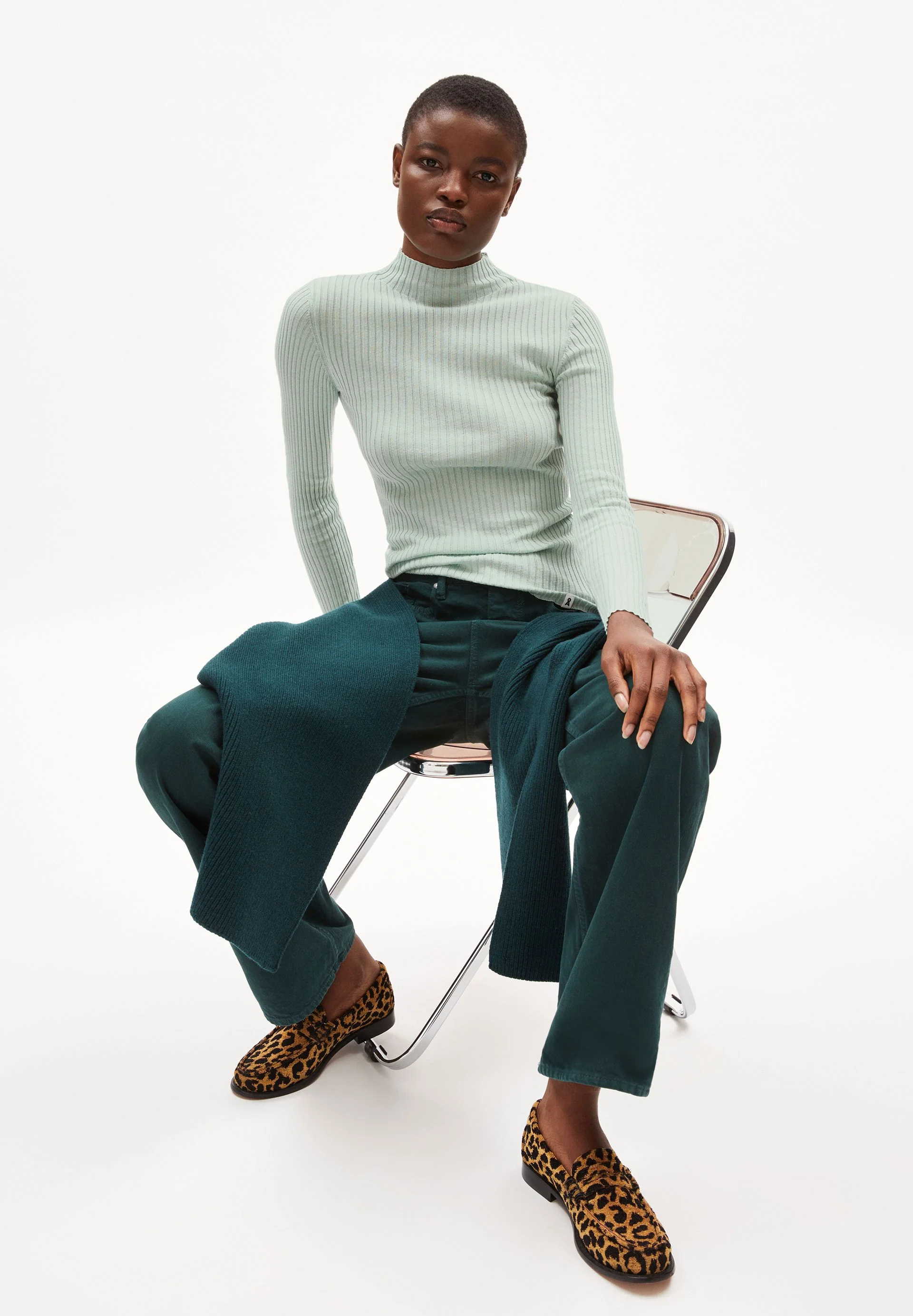 ALAANIA STRICKPULLOVER | polar green - Image 4