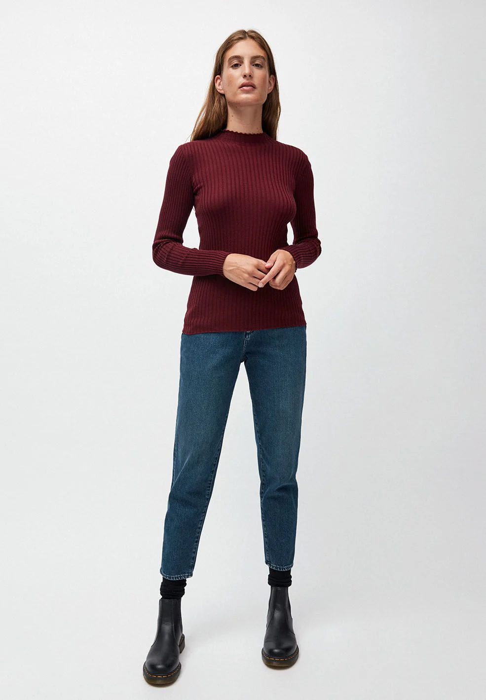 ALAANIA STRICKPULLOVER | port wine - Image 4