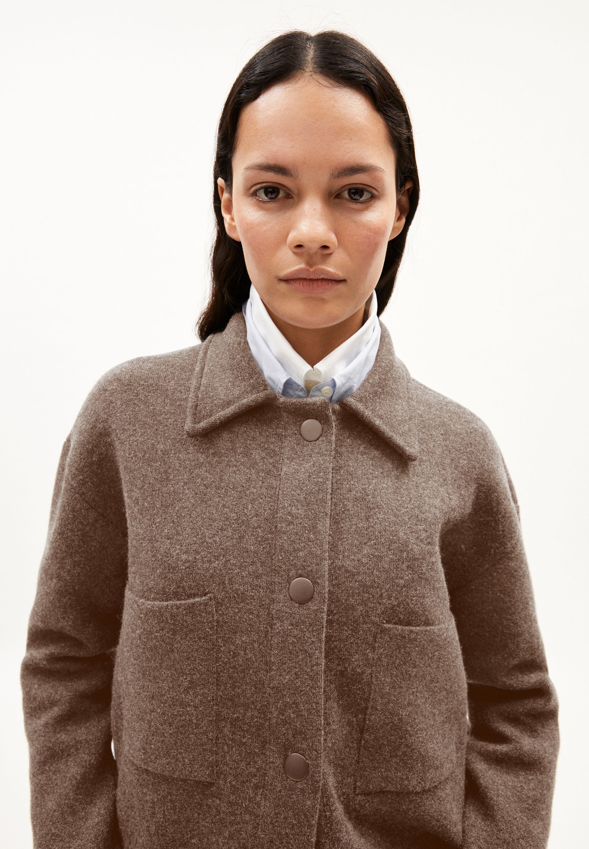ALMARAA STRICK-OVERSHIRT | cinnamon dust melange - Image 3