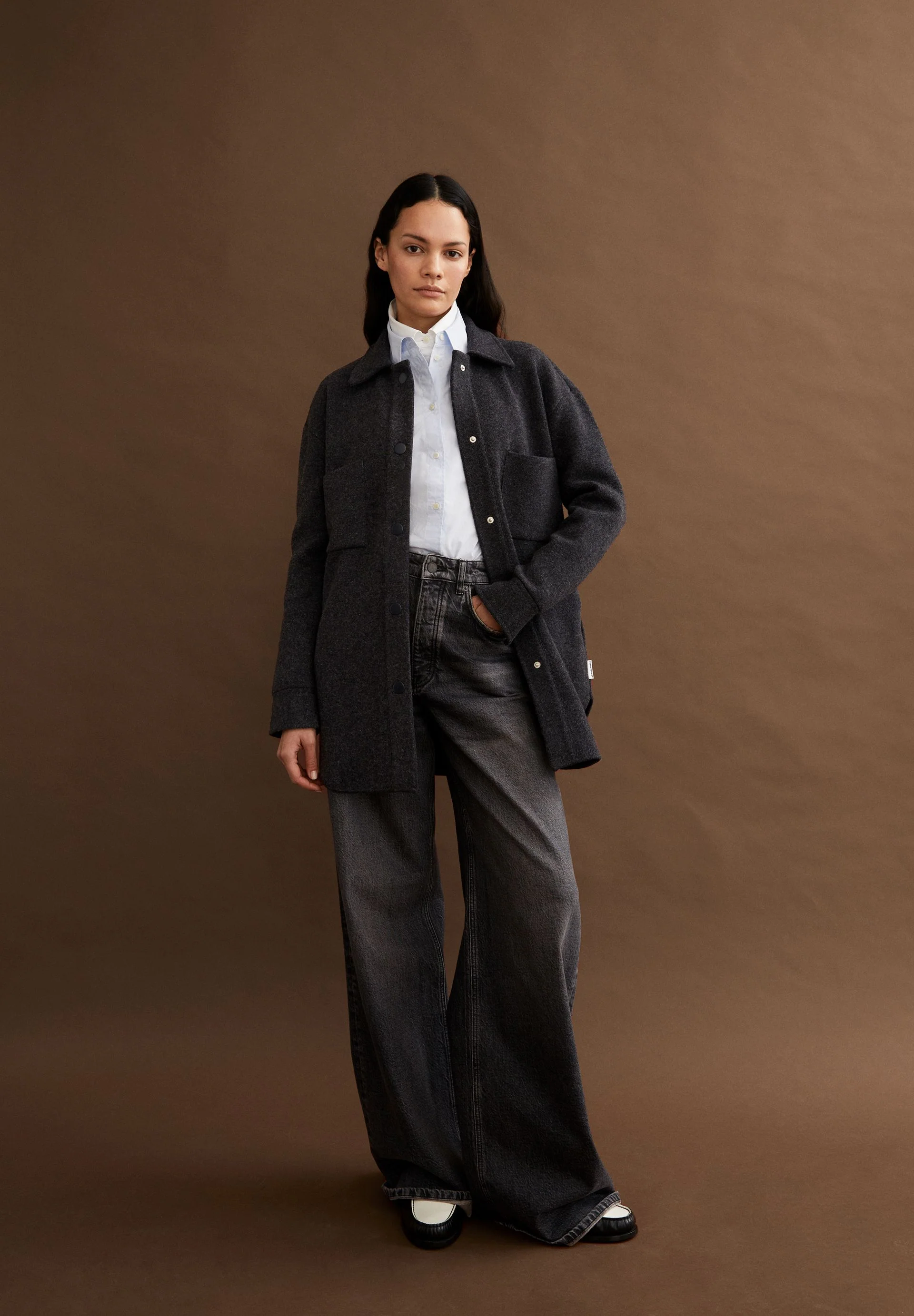 ALMARAA STRICK-OVERSHIRT | steel melange - Image 4