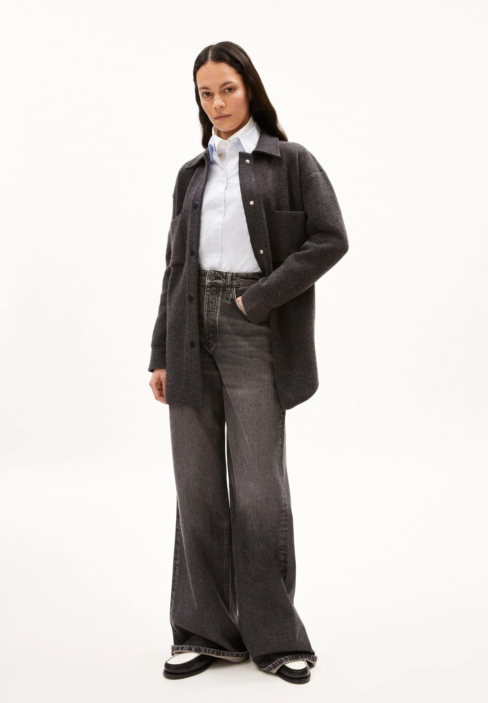 ALMARAA STRICK-OVERSHIRT | steel melange - Image 5