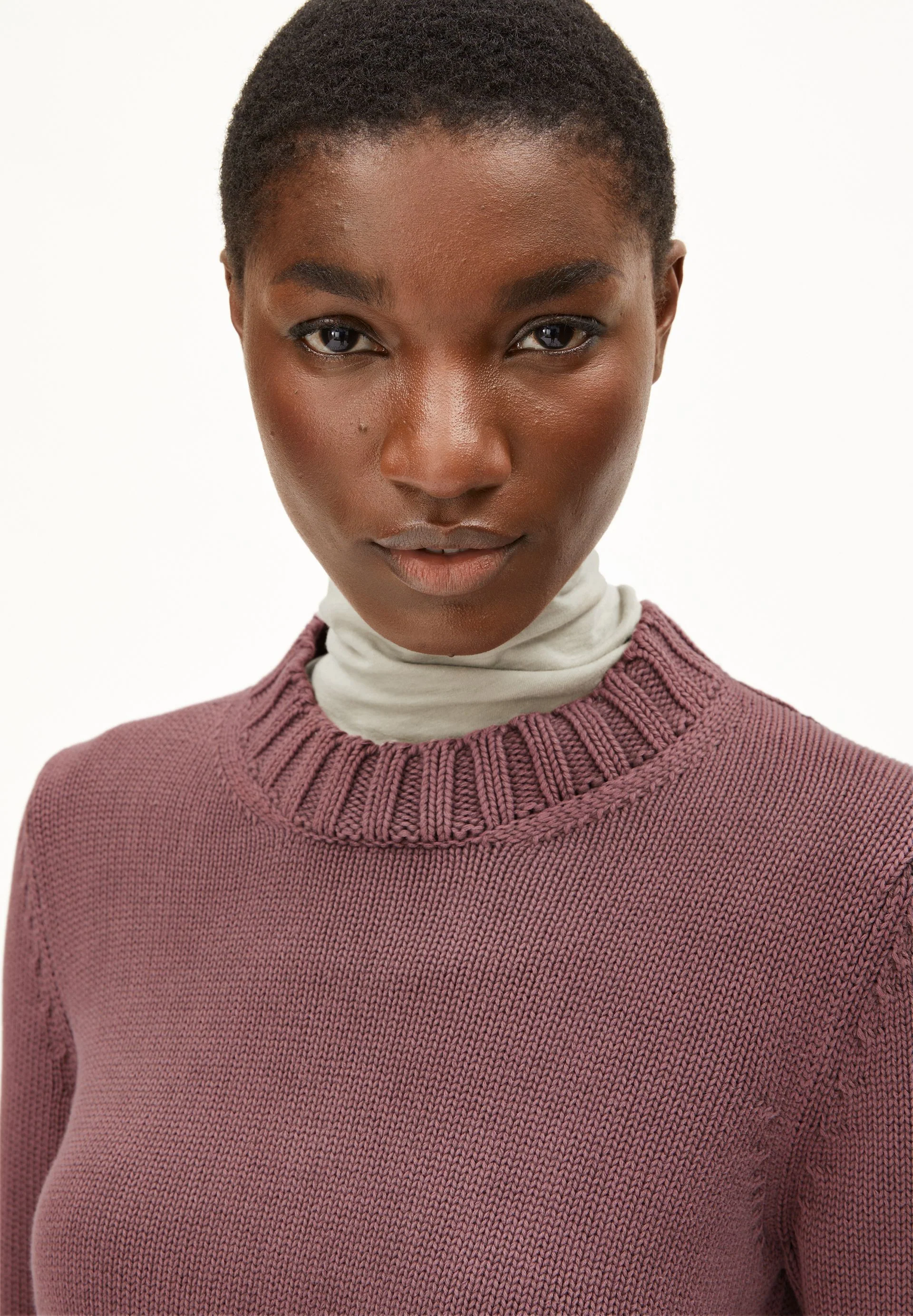 AMALIAAS GMT DYE STRICKPULLOVER | dark berry - Image 3