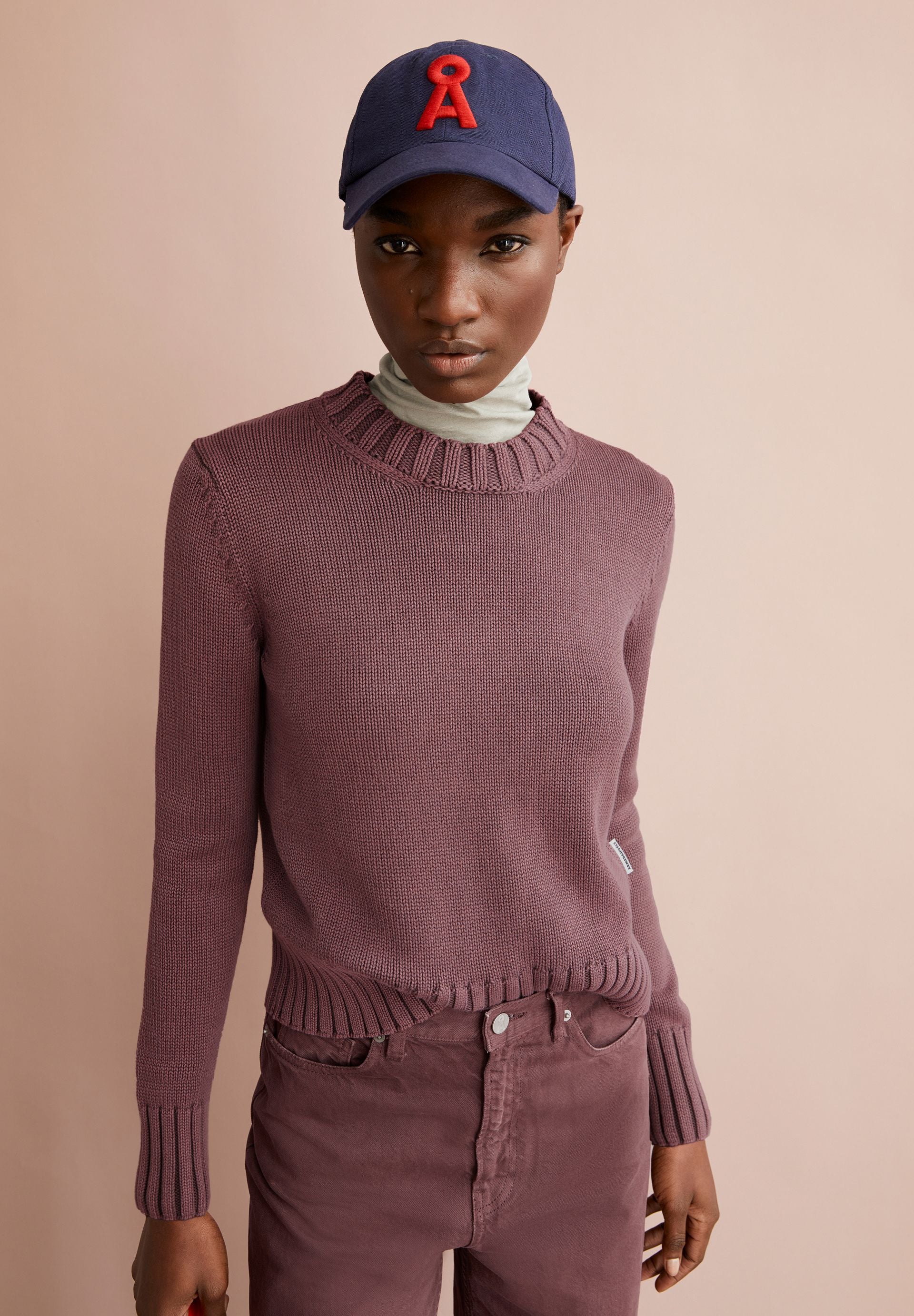 AMALIAAS GMT DYE STRICKPULLOVER | dark berry - Image 4