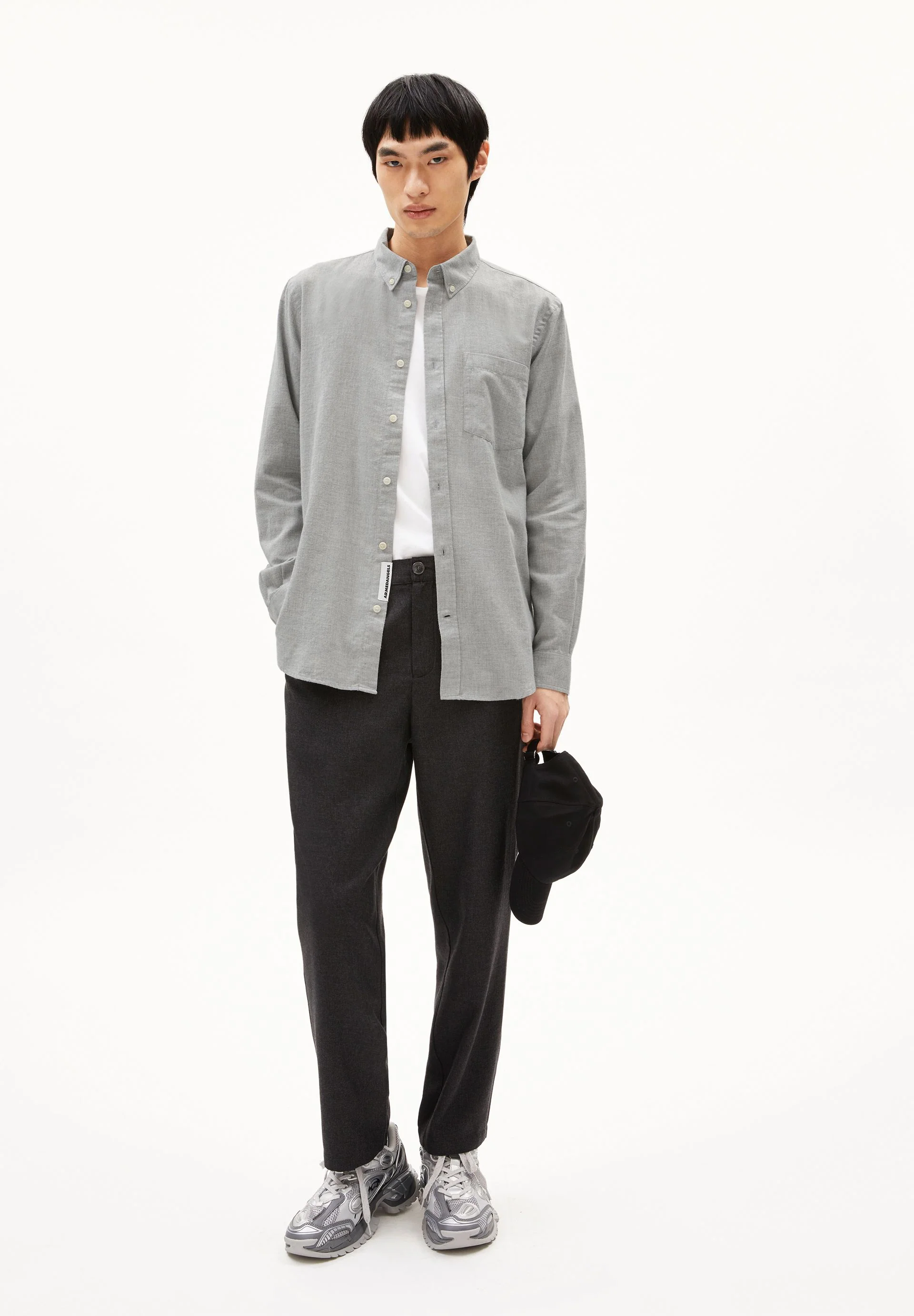 ARAAMO FLANNEL SHIRT | silver melange - Image 5