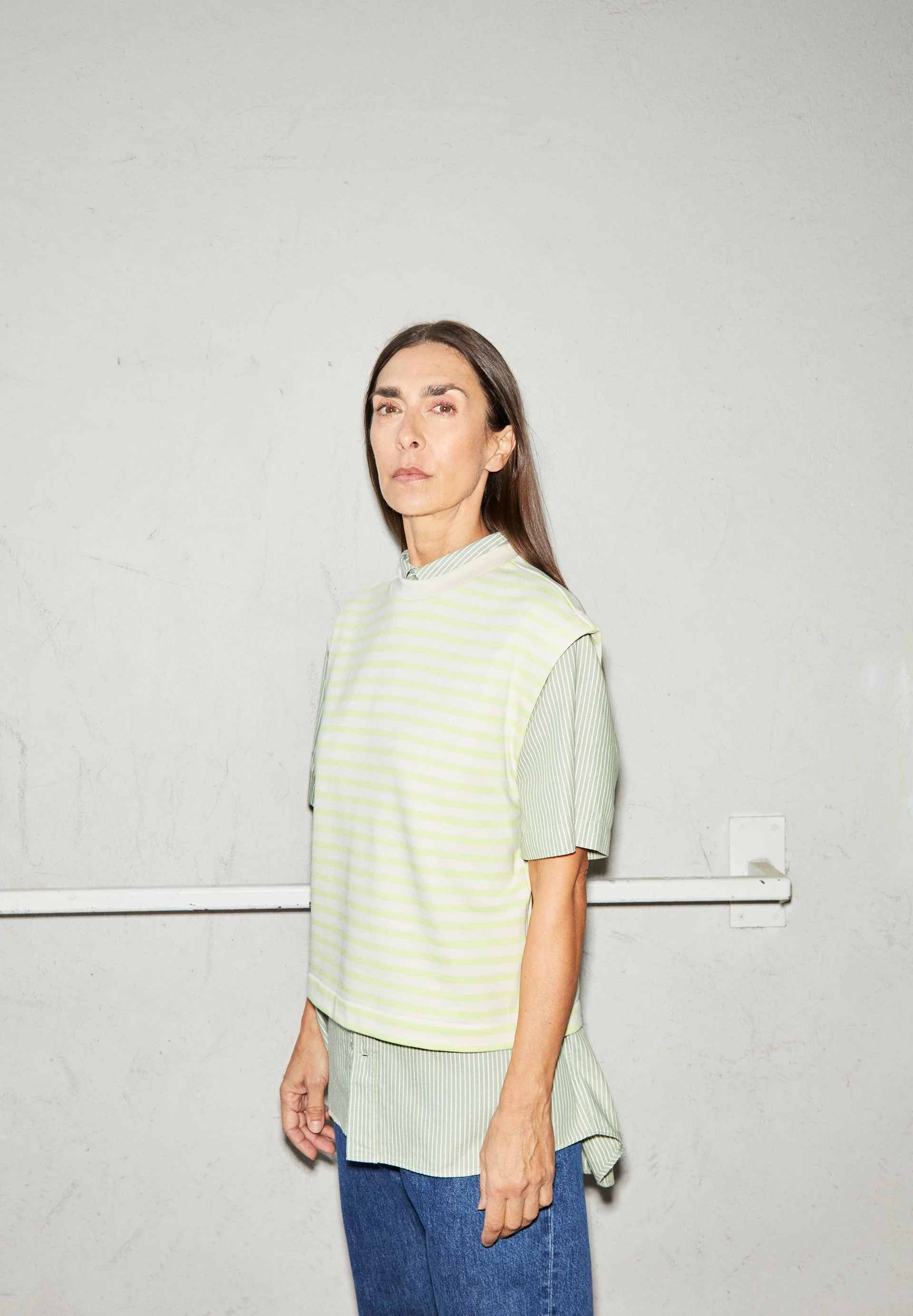 ARANJAA STRIPE | light lime-undyed - Image 4
