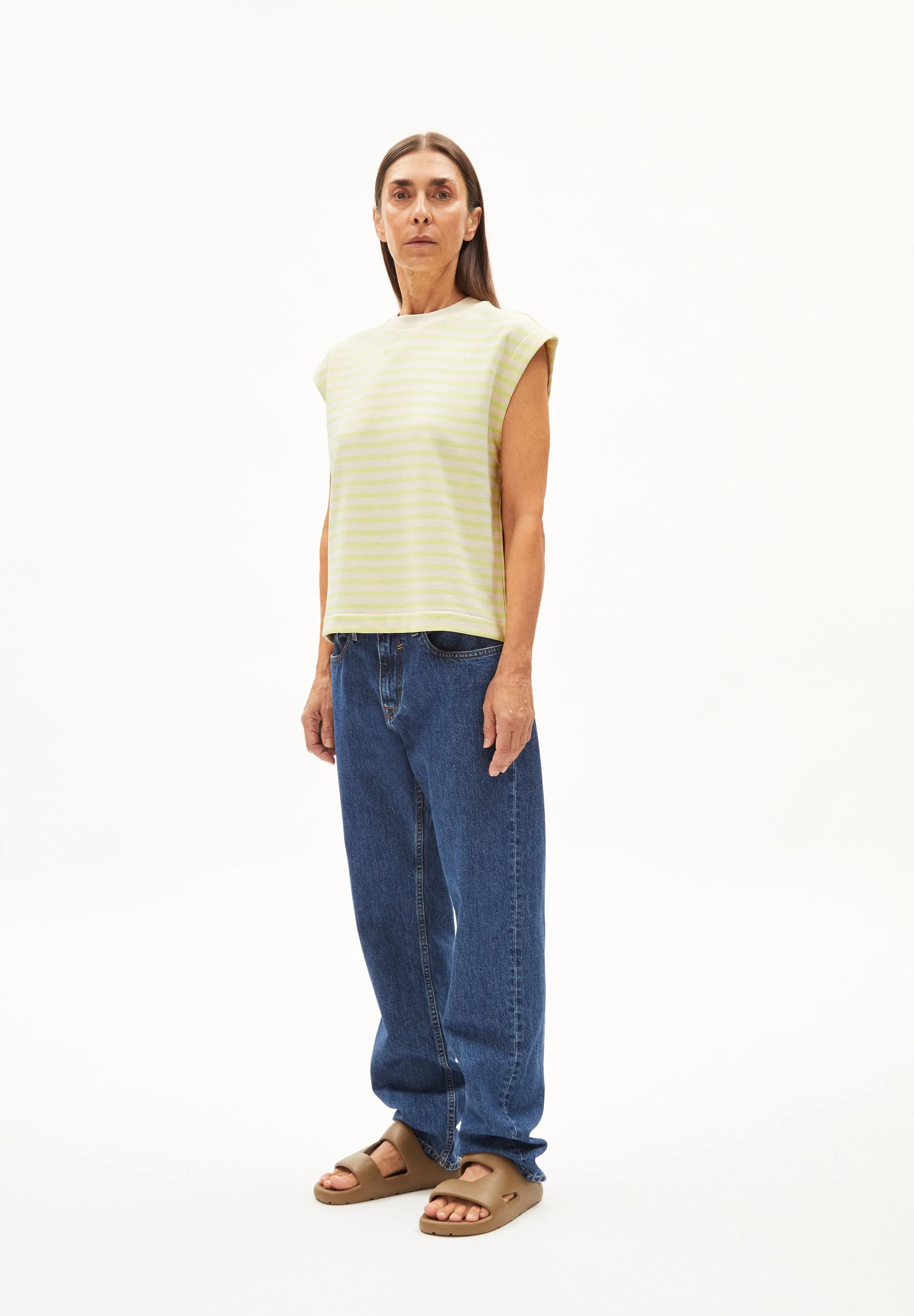 ARANJAA STRIPE | light lime-undyed - Image 5