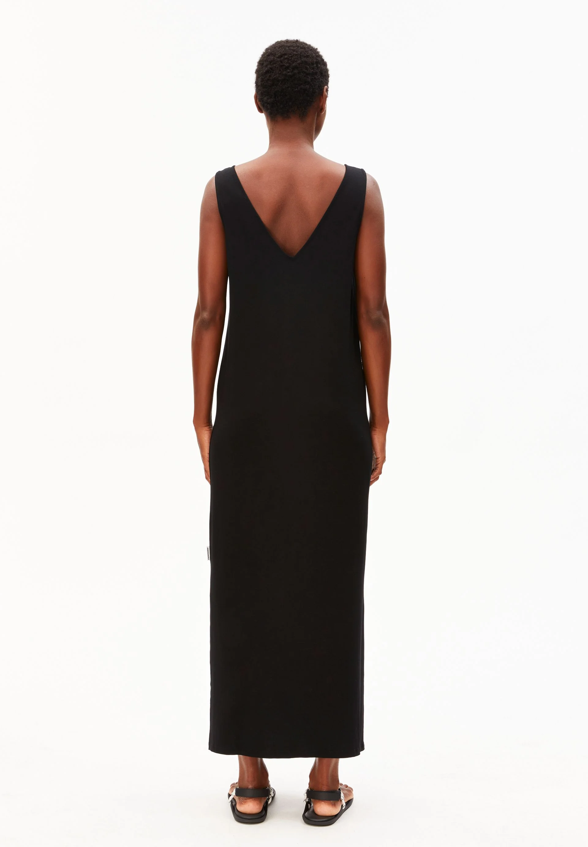 ÄRMELLOSES JERSEY-MIDI-KLEID | black - Image 2