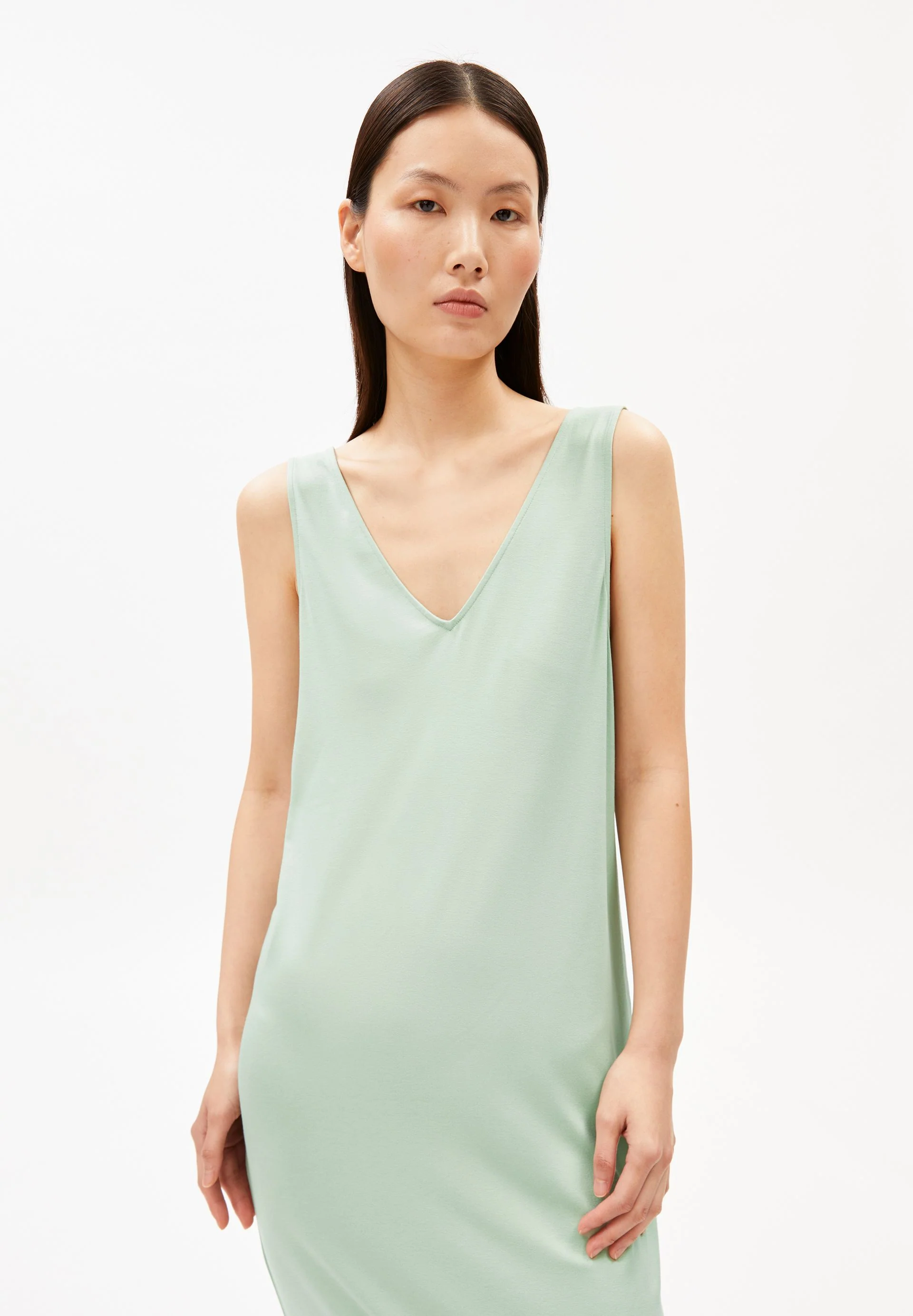 ÄRMELLOSES JERSEY MIDI-KLEID - Image 3