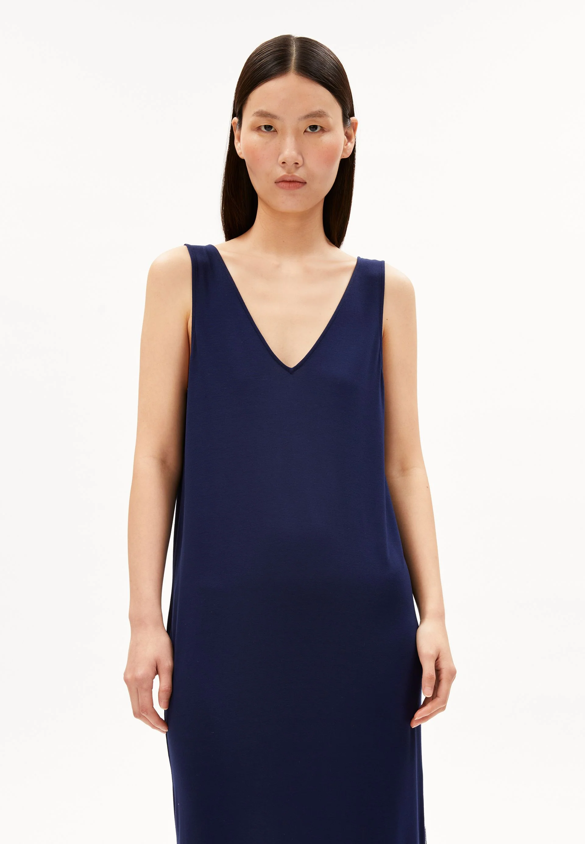 ÄRMELLOSES JERSEY MIDI-KLEID - Image 2
