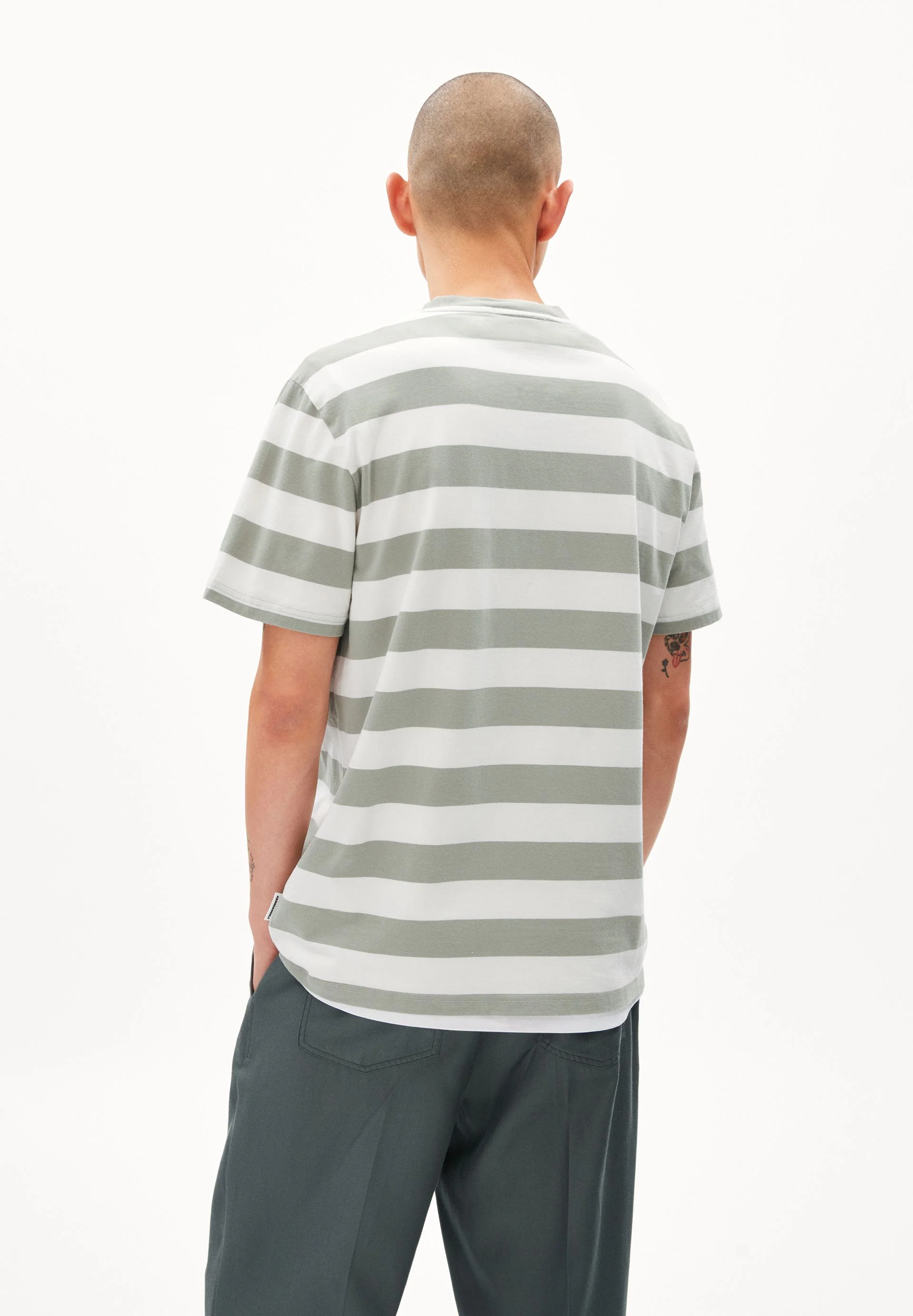 BAHAAR STRIPES | oatmilk-grey green - Image 2