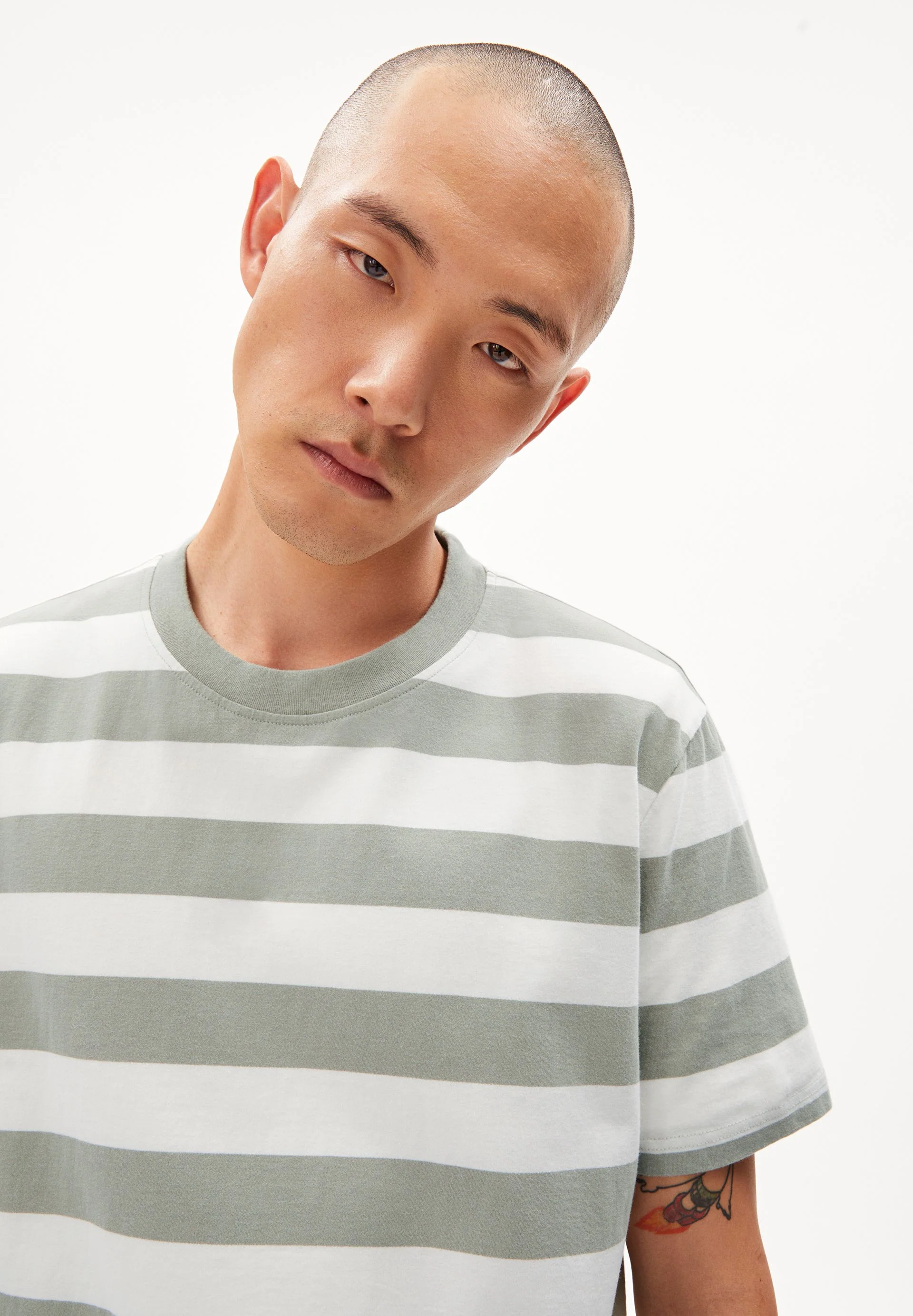 BAHAAR STRIPES | oatmilk-grey green - Image 3