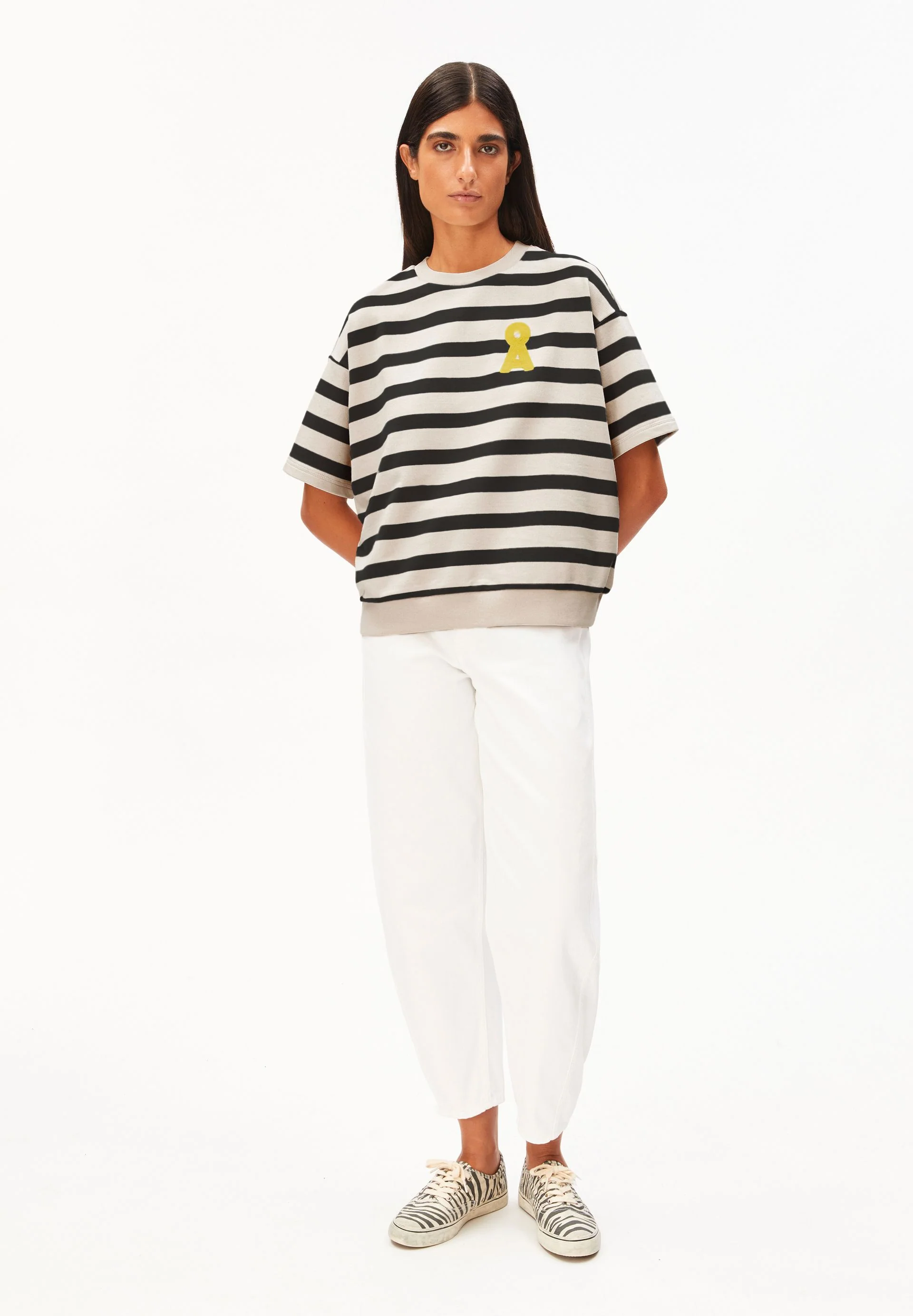 BAMIKAA  GESTREIFTES SWEATSHIRT | undyed-black - Image 5