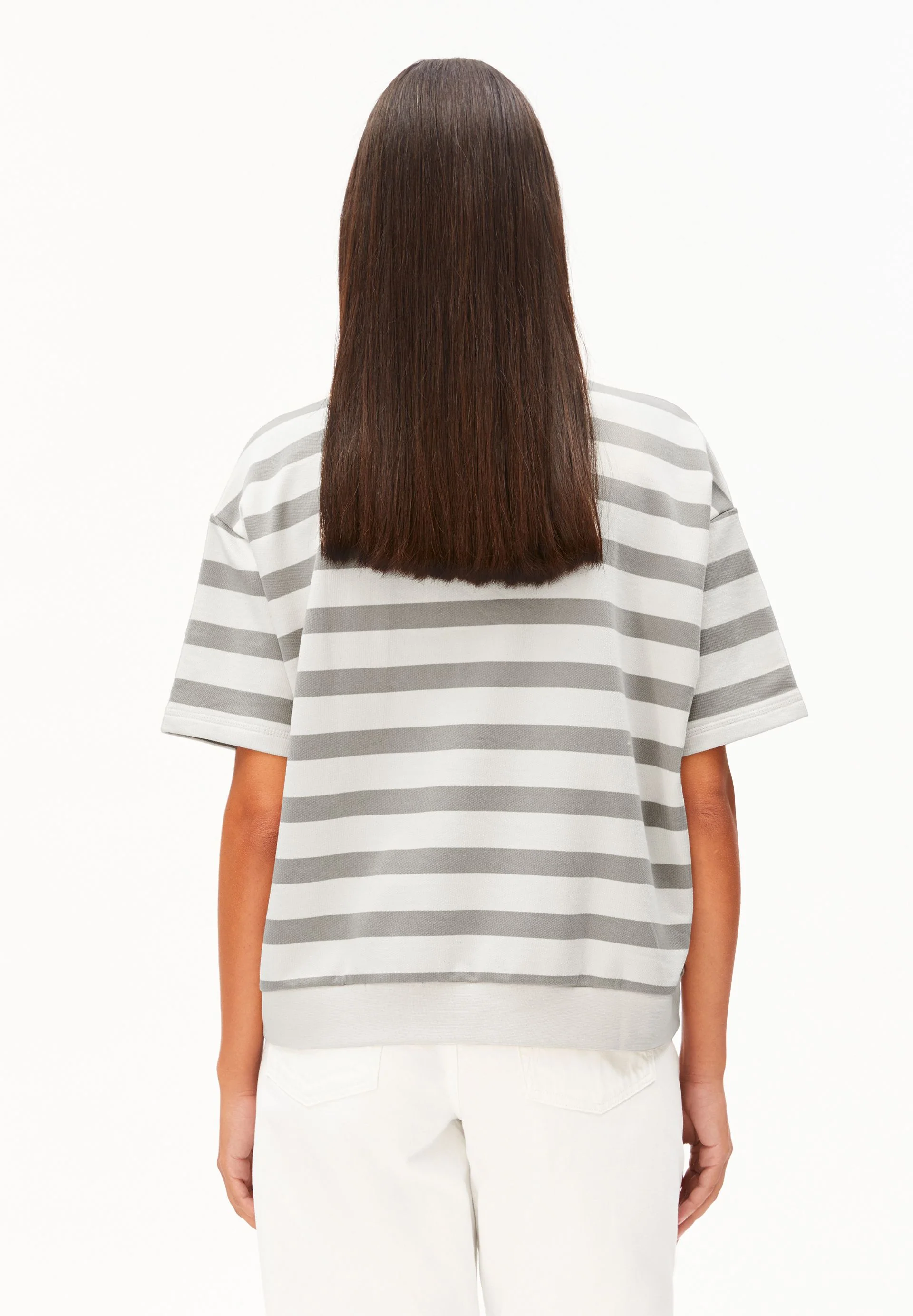 BAMIKAA  GESTREIFTES SWEATSHIRT | undyed-seal grey - Image 2