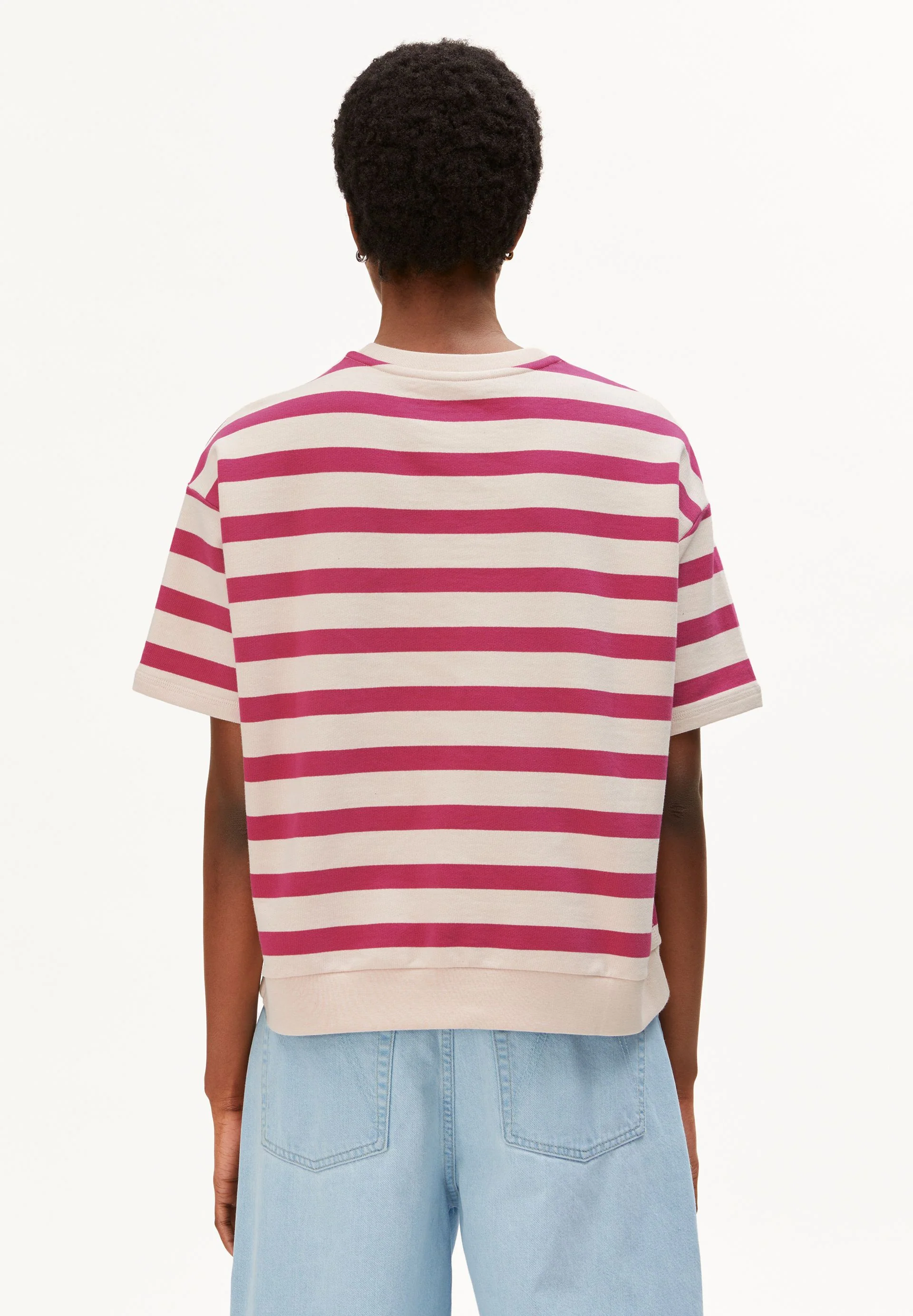 BAMIKAA  GESTREIFTES SWEATSHIRT | undyed-very berry - Image 2