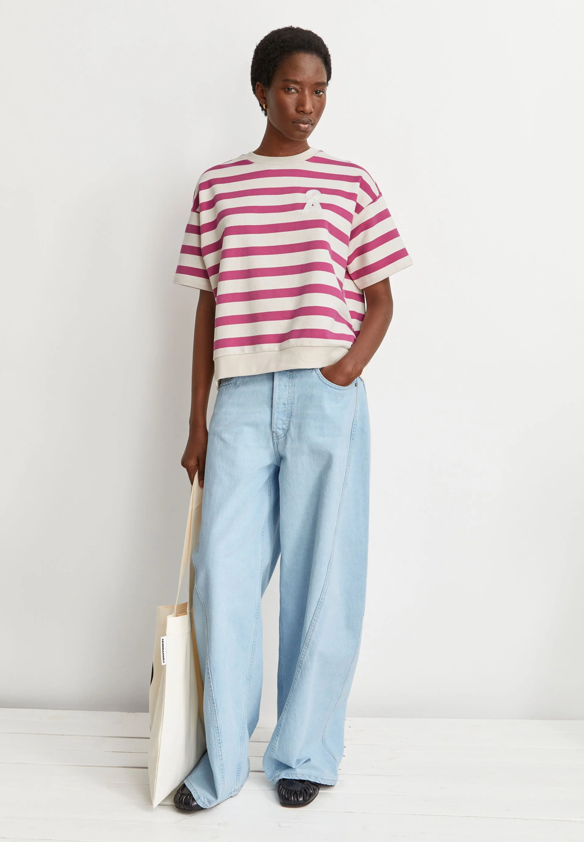 BAMIKAA  GESTREIFTES SWEATSHIRT | undyed-very berry - Image 4