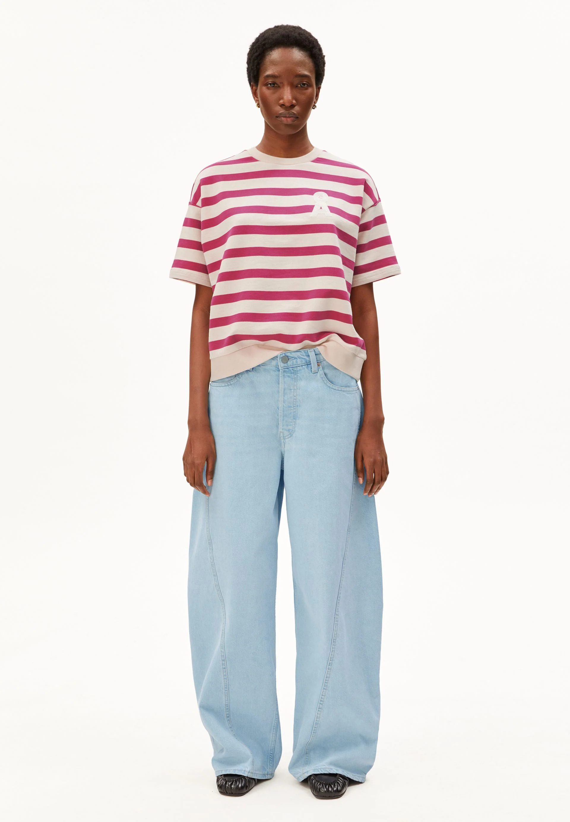 BAMIKAA  GESTREIFTES SWEATSHIRT | undyed-very berry - Image 5