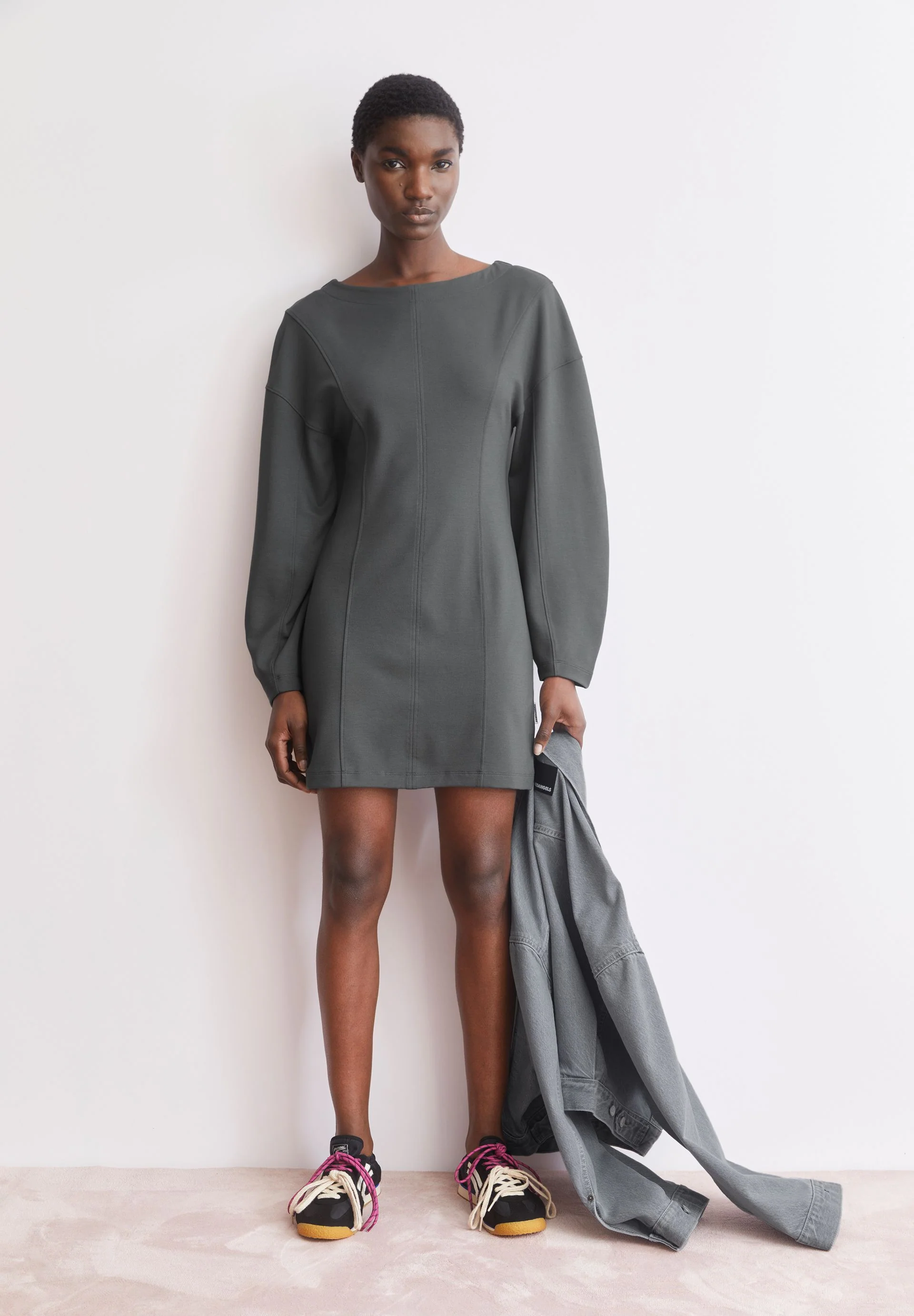 BARREL MINI-JERSEYKLEID | space steel - Image 4