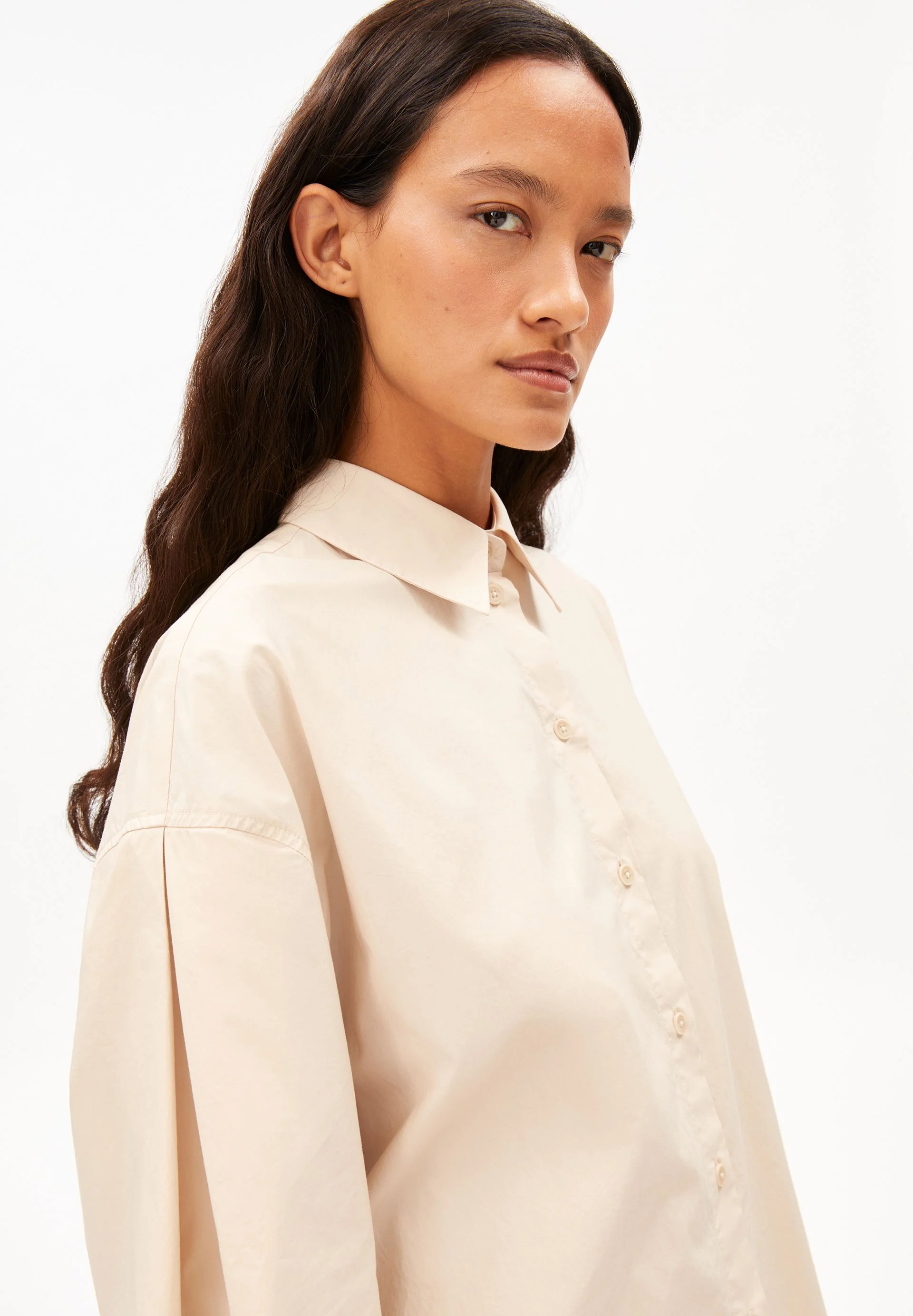 POPLINBLUSE BARREL-ÄRMEL | pale peach - Image 3