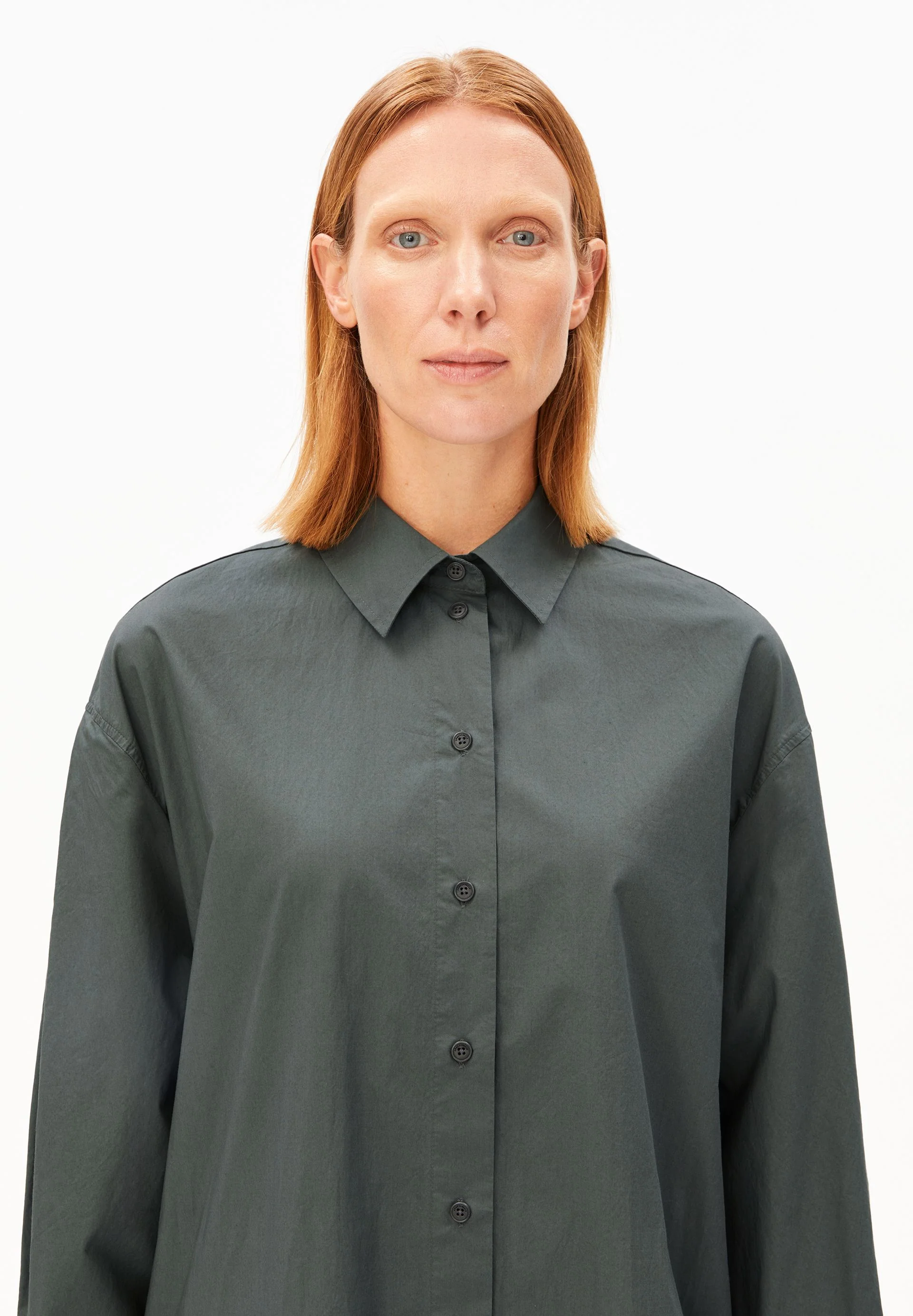 BARREL POPLIN KLEID | space steel - Image 3
