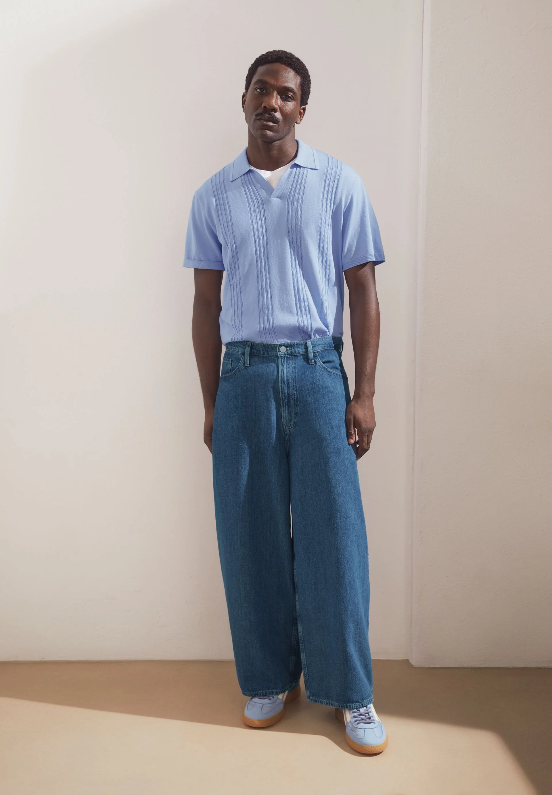 BAUMWOLL-STRICKPOLOSHIRT | wedgwood - Image 4