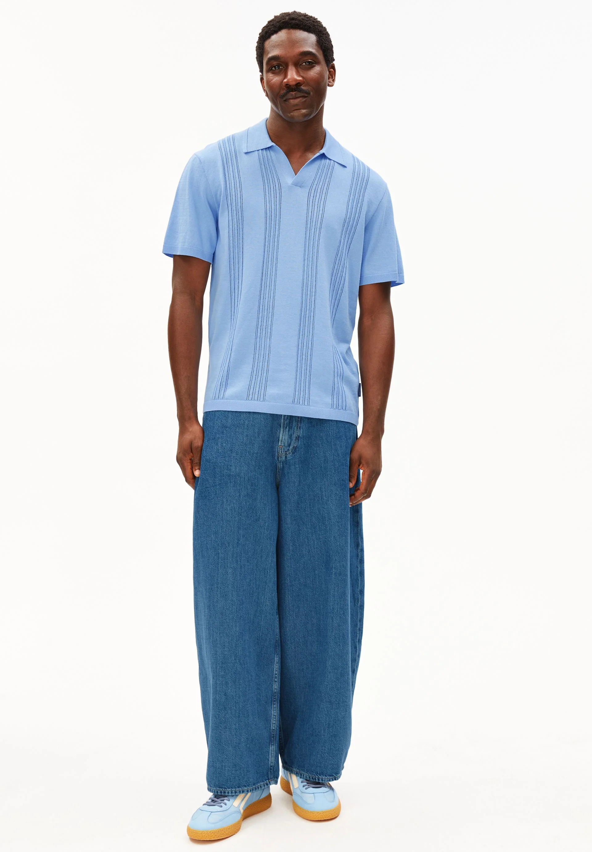 BAUMWOLL-STRICKPOLOSHIRT | wedgwood - Image 5