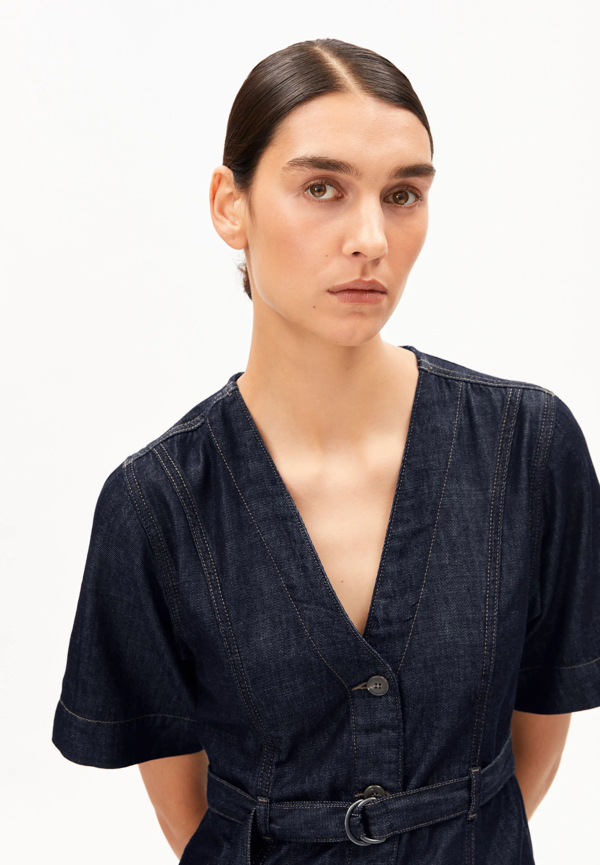 JEANS-MIDI-KLEID MIT GÜRTEL | rinse - Image 3