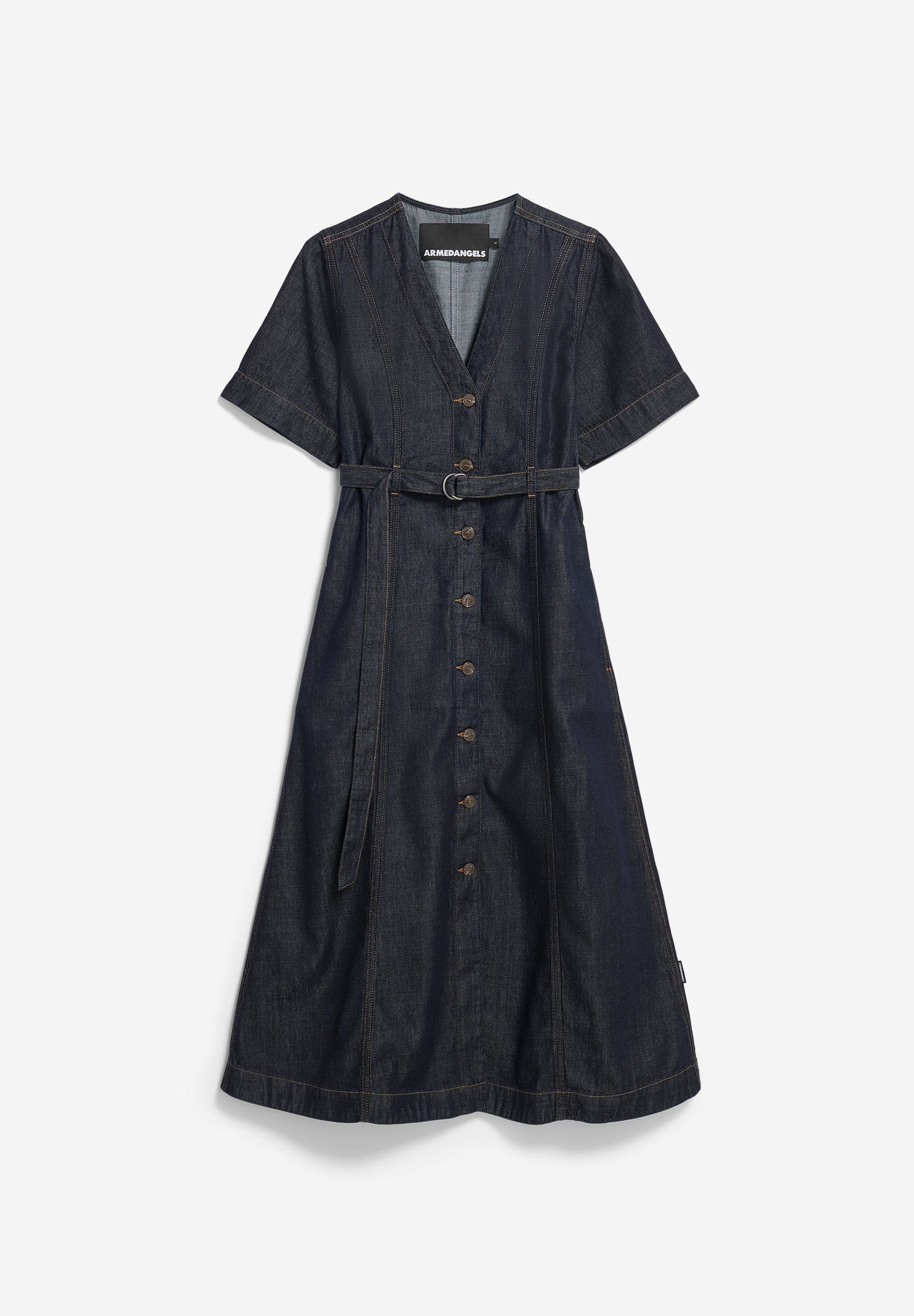 JEANS-MIDI-KLEID MIT GÜRTEL | rinse - Image 6